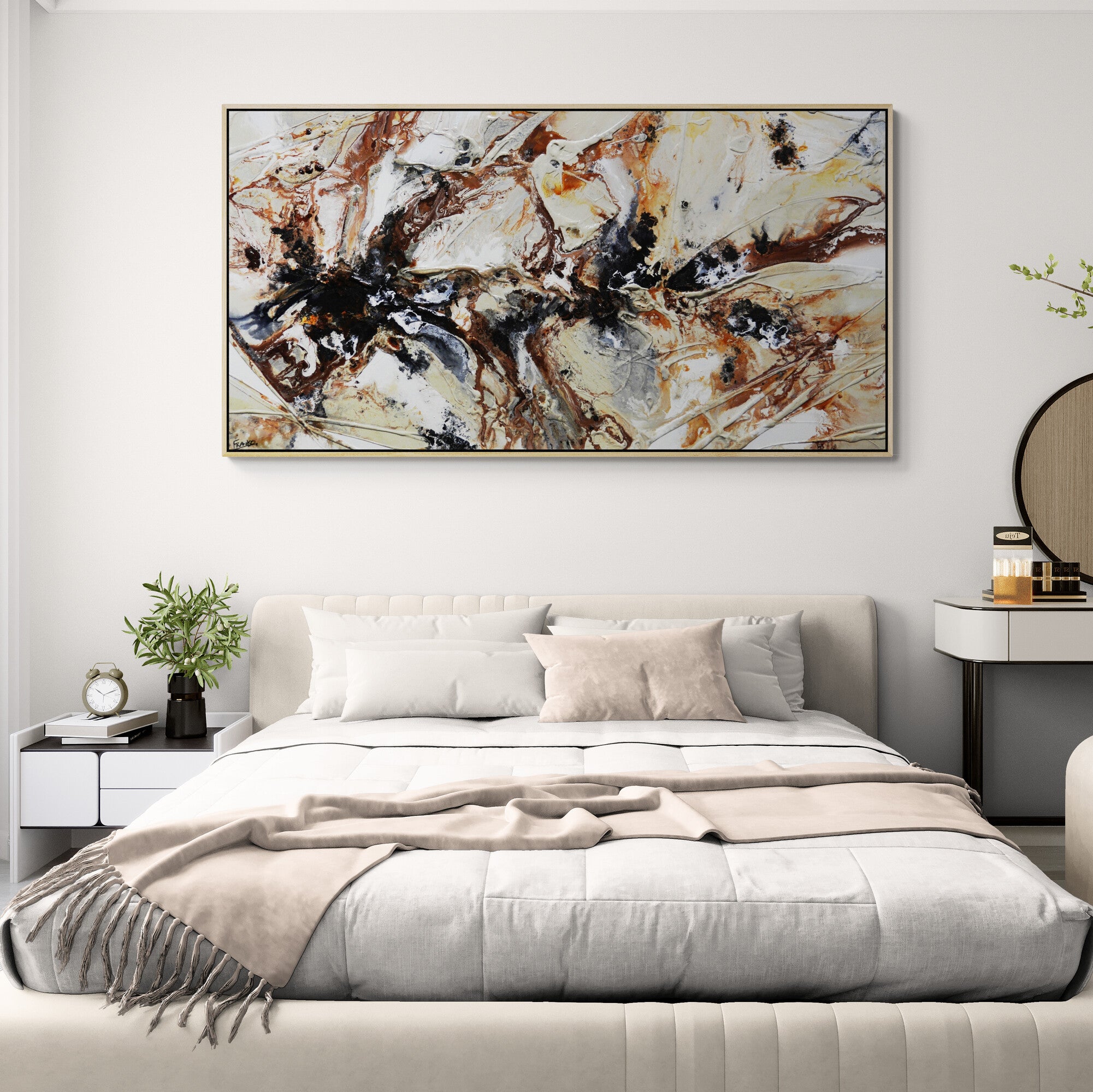Caramel and Almonds 190cm x 100cm Textured Abstract Painting (SOLD)