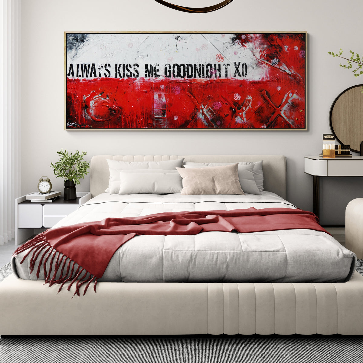 Velvet Kiss 200cm x 80cm Always Kiss Me Goodnight Urban Pop Art Abstract Painting