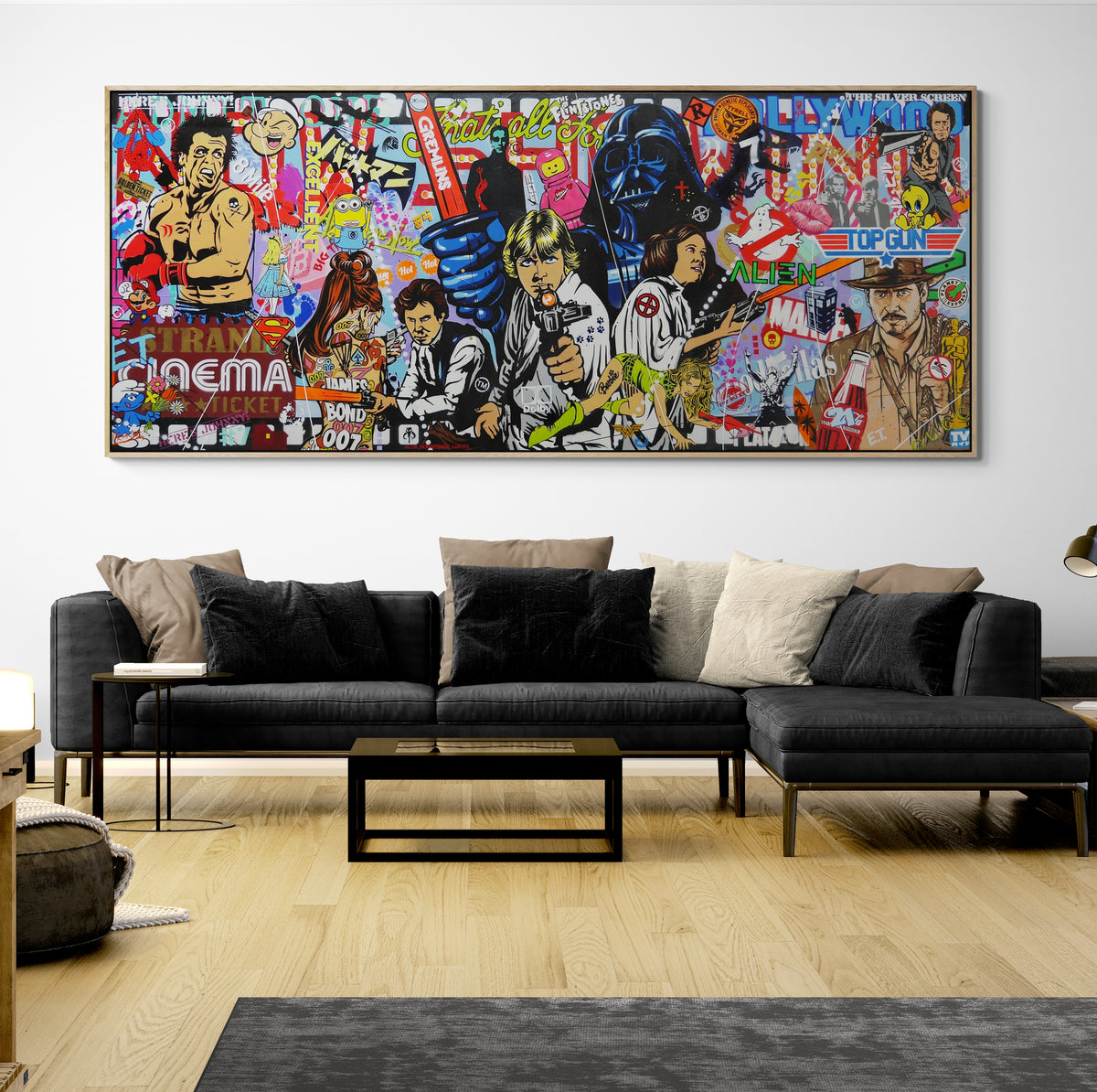 Cinematic Fusion 240cm x 100cm Textured Urban Pop Art Painting