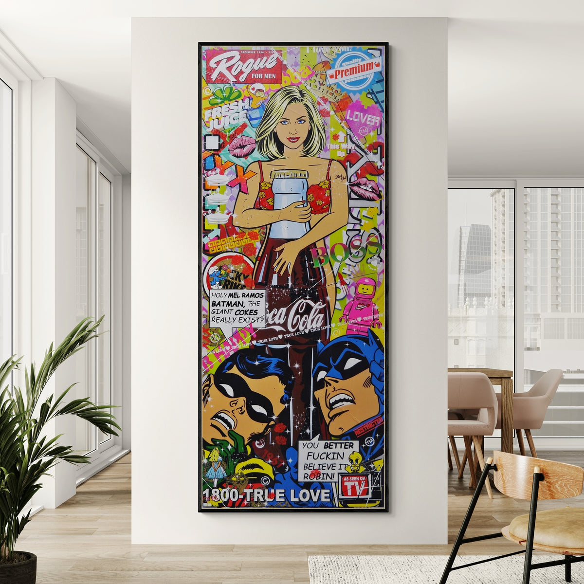 Hypnotic 200cm x 80cm Cocacola Bottle Textured Urban Pop Art Painting