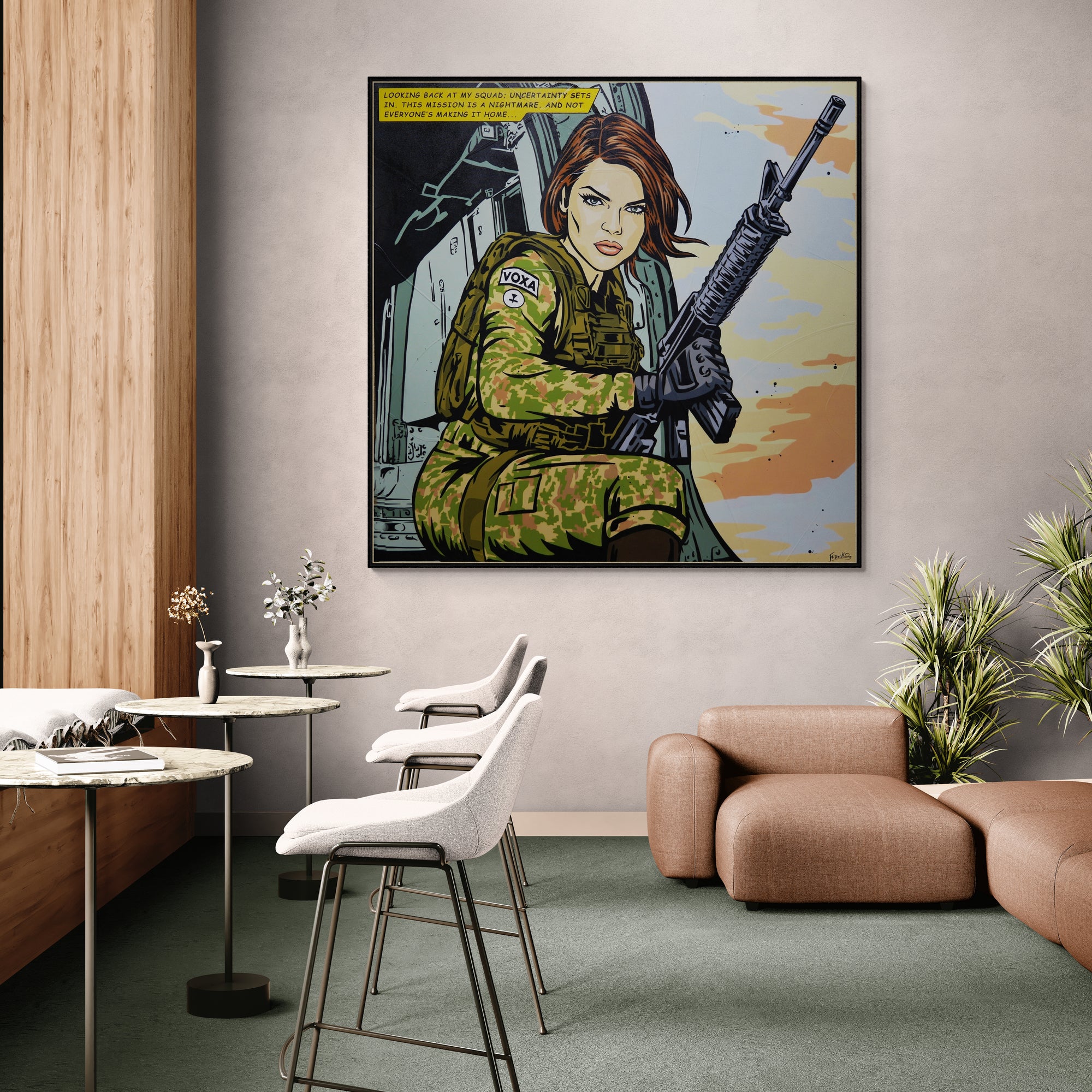 Looking Back 150cm x 150cm Combat Classic Pop Art Painting