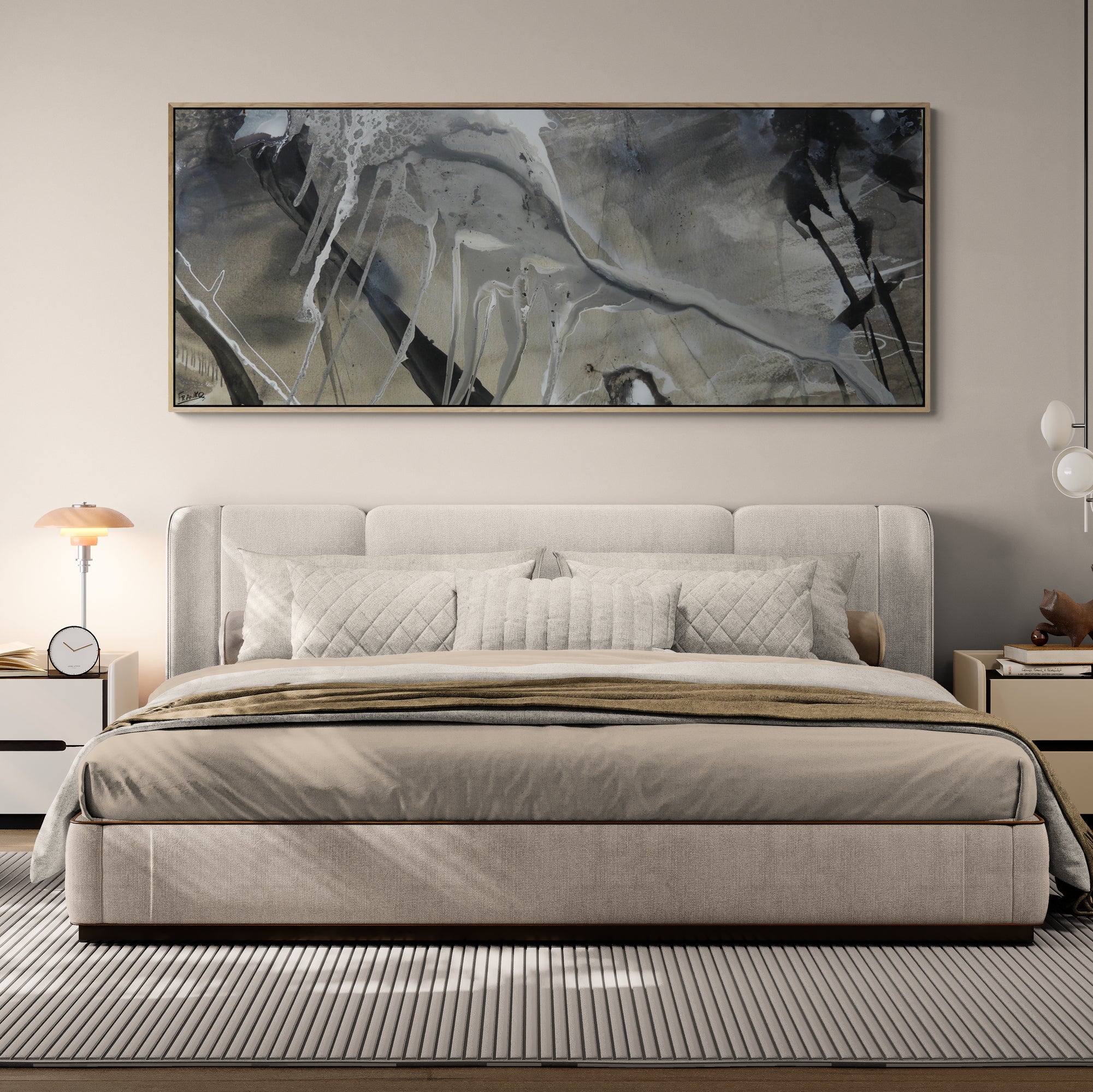 Refined 333 200cm x 80cm Blended Ink Abstract Painting (SOLD)