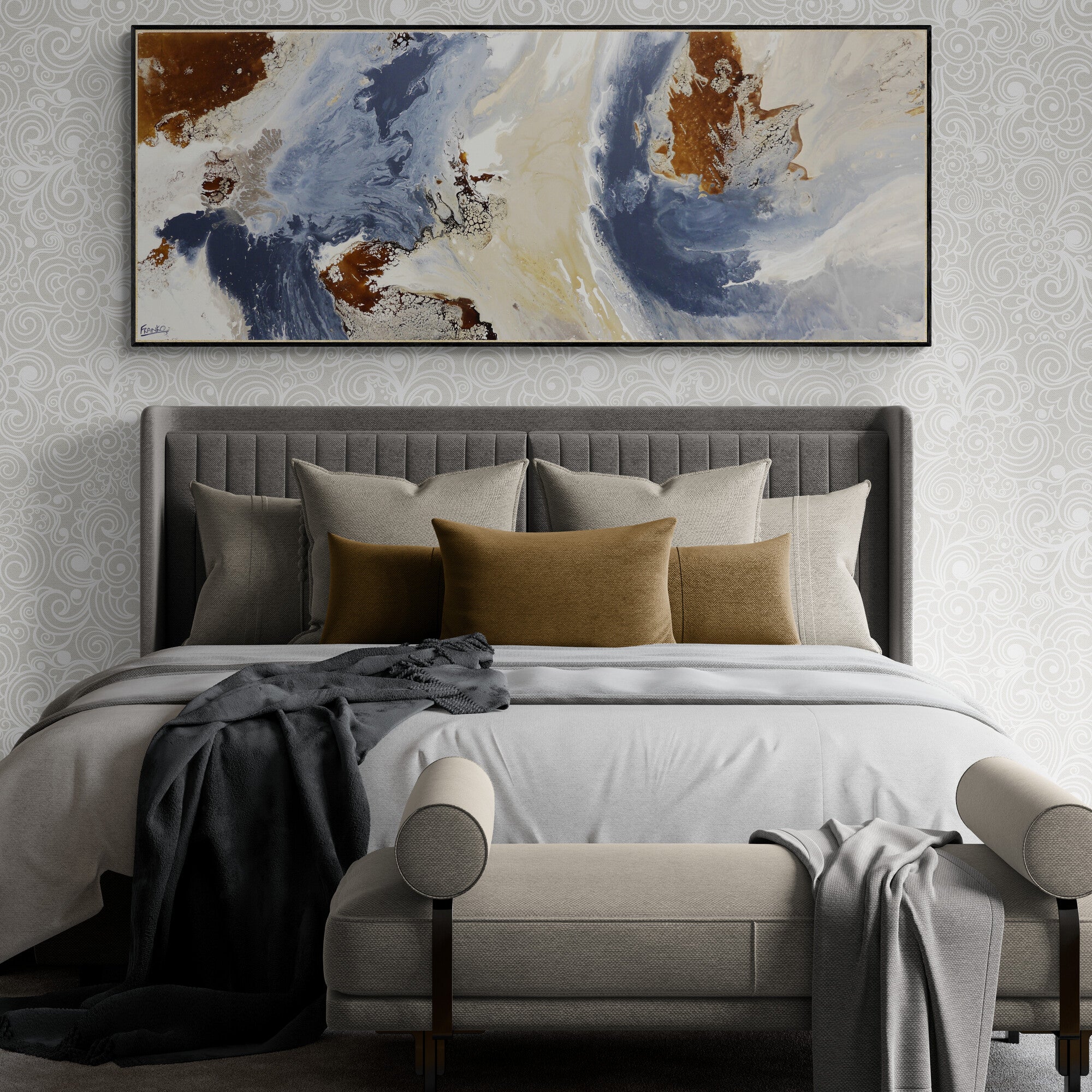 Refined 62 200cm x 80cm Blended Ink Abstract Painting