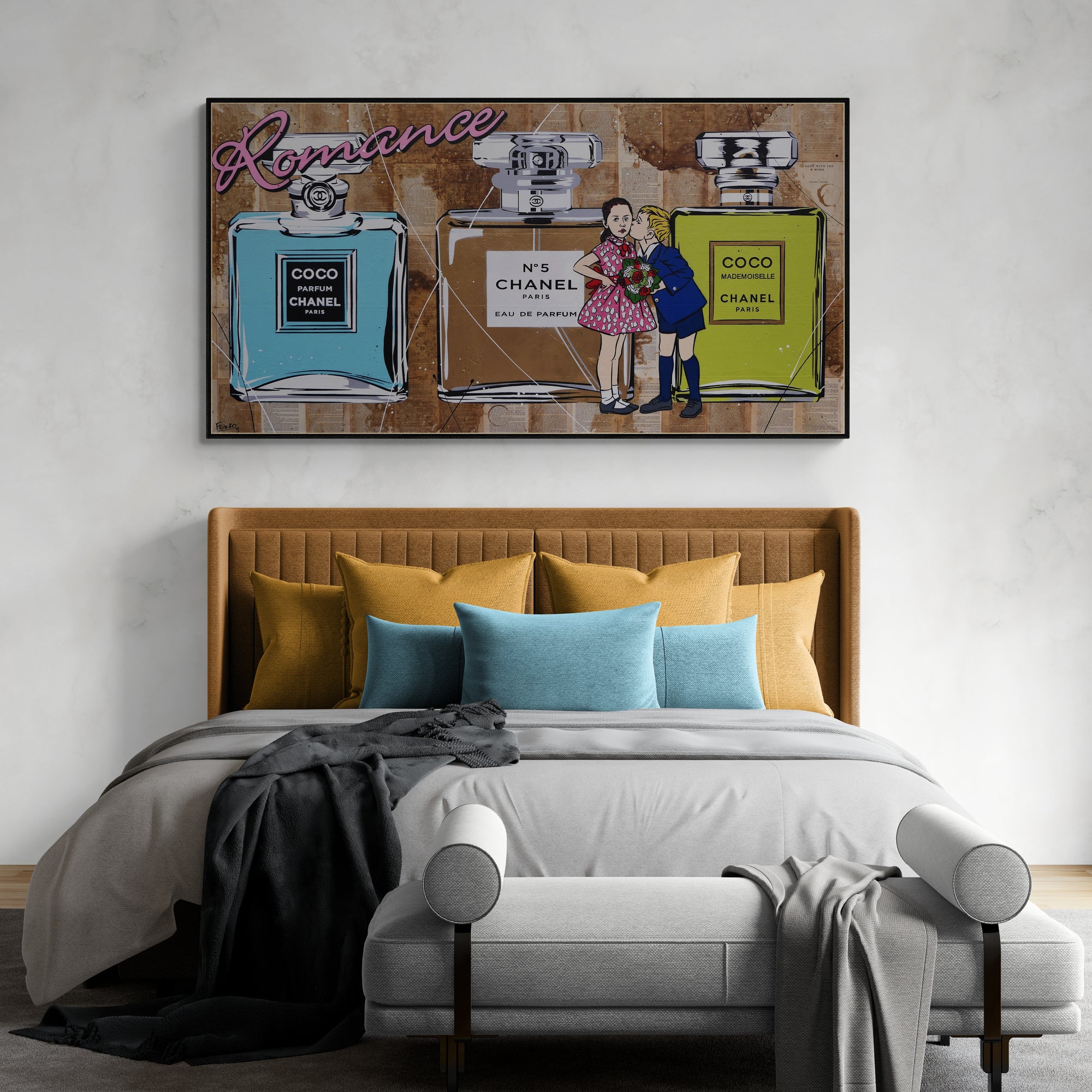 update alt-text with template Le Kisses 190cm x 100cm Perfume Bottles Kissing Urban Pop Book Club Painting-book club-[Franko_Artist]-[The_Block]-[Dream_Homes]-[ideas]- [Grand_Designs]-Franklin Art Studio