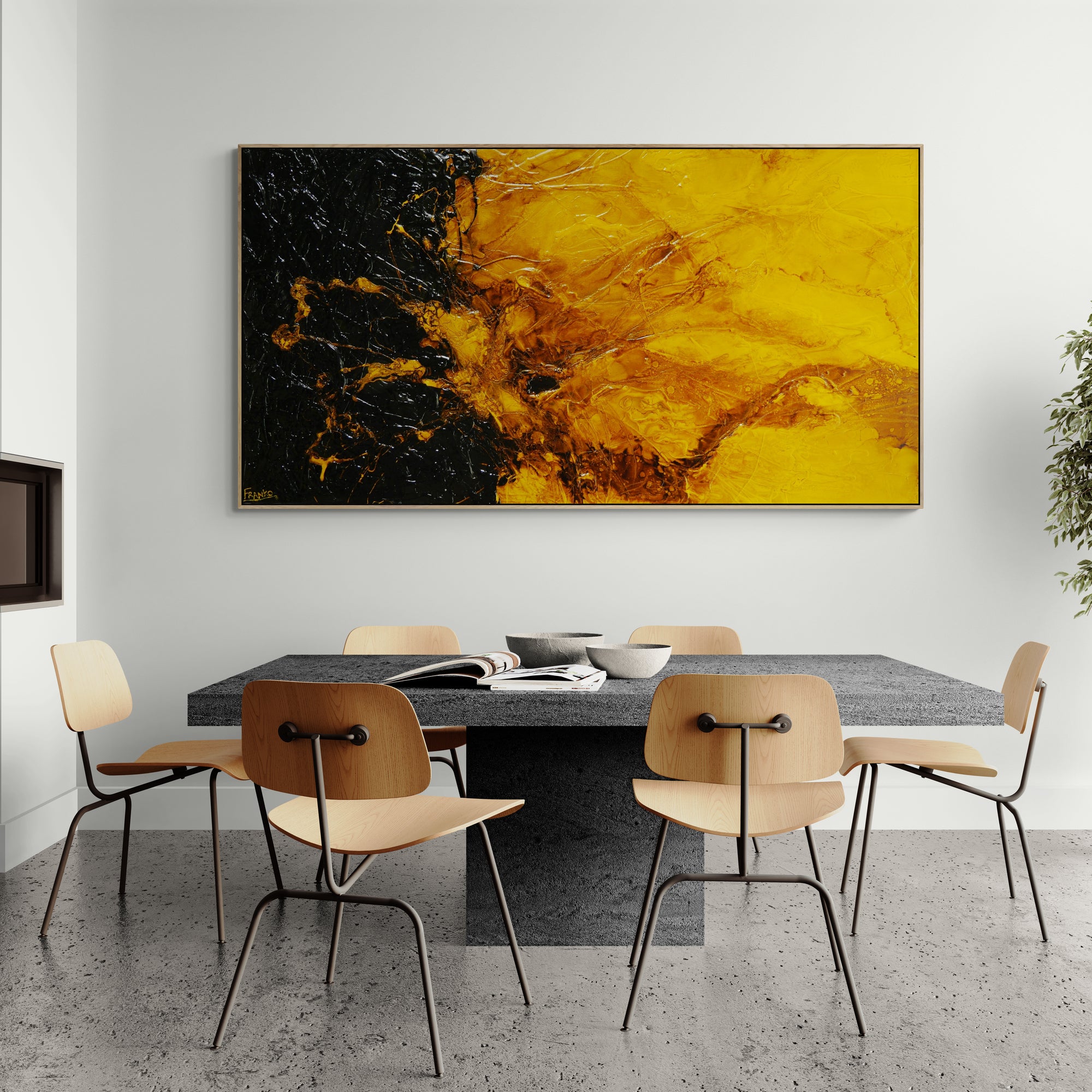 update alt-text with template Natural Sunflower 190cm x 100cm Textured Abstract Painting (SOLD)-Abstract-[Franko_Artist]-[The_Block]-[Dream_Homes]-[ideas]- [Grand_Designs]-Franklin Art Studio
