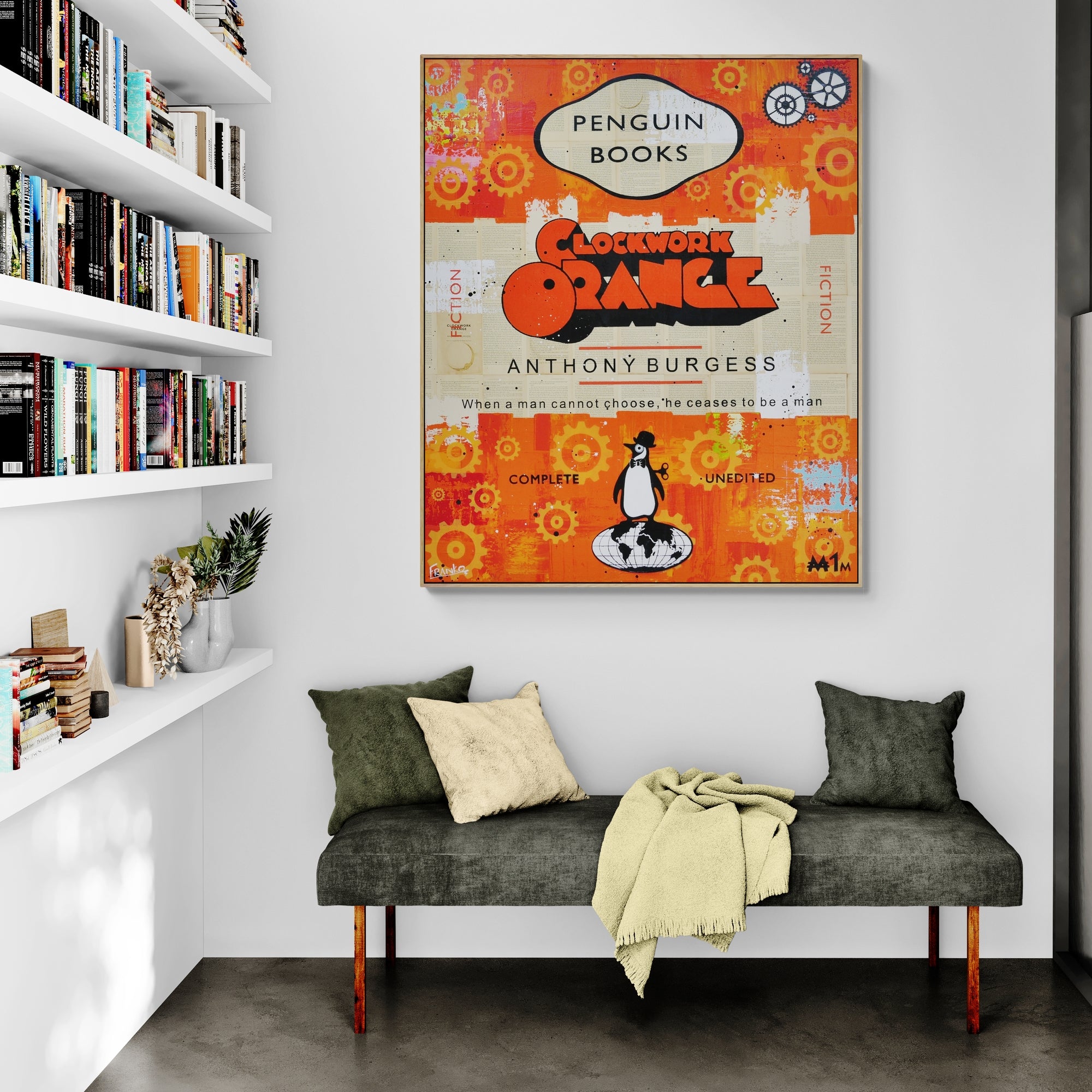 update alt-text with template Clockwork 100cm x 140cm Urban Pop Book Club Painting-book club-[Franko_Artist]-[The_Block]-[Dream_Homes]-[ideas]- [Grand_Designs]-Franklin Art Studio