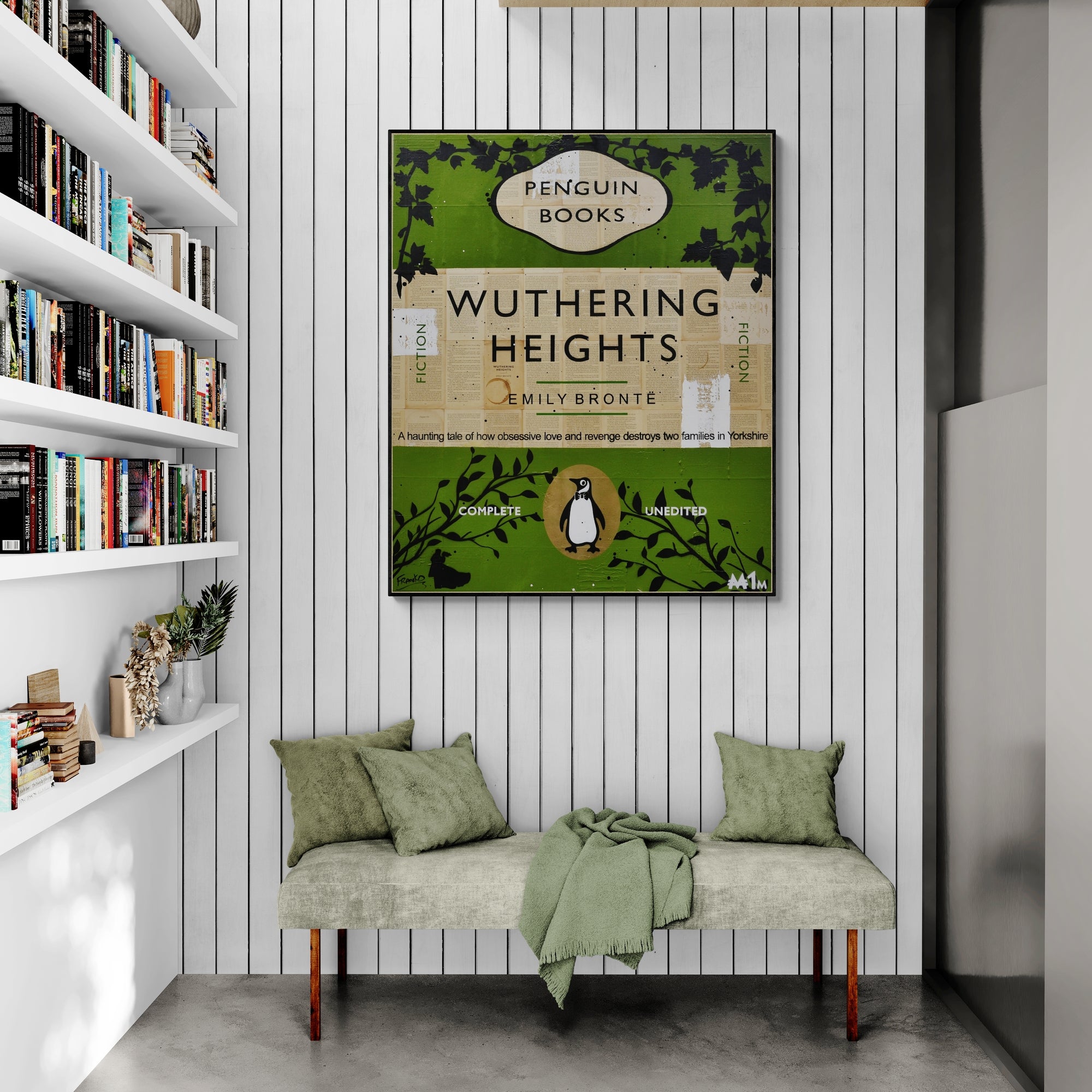 The Heights 100cm x 140cm Urban Pop Book Club Painting (SOLD)-book club-[Franko_Artist]-[The_Block]-[Dream_Homes]-[ideas]-[Grand_Designs]-[Art_Lover]-Franklin Art Studio