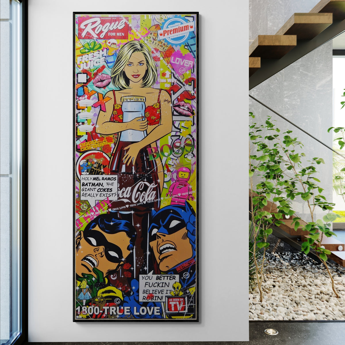 Hypnotic 200cm x 80cm Cocacola Bottle Textured Urban Pop Art Painting