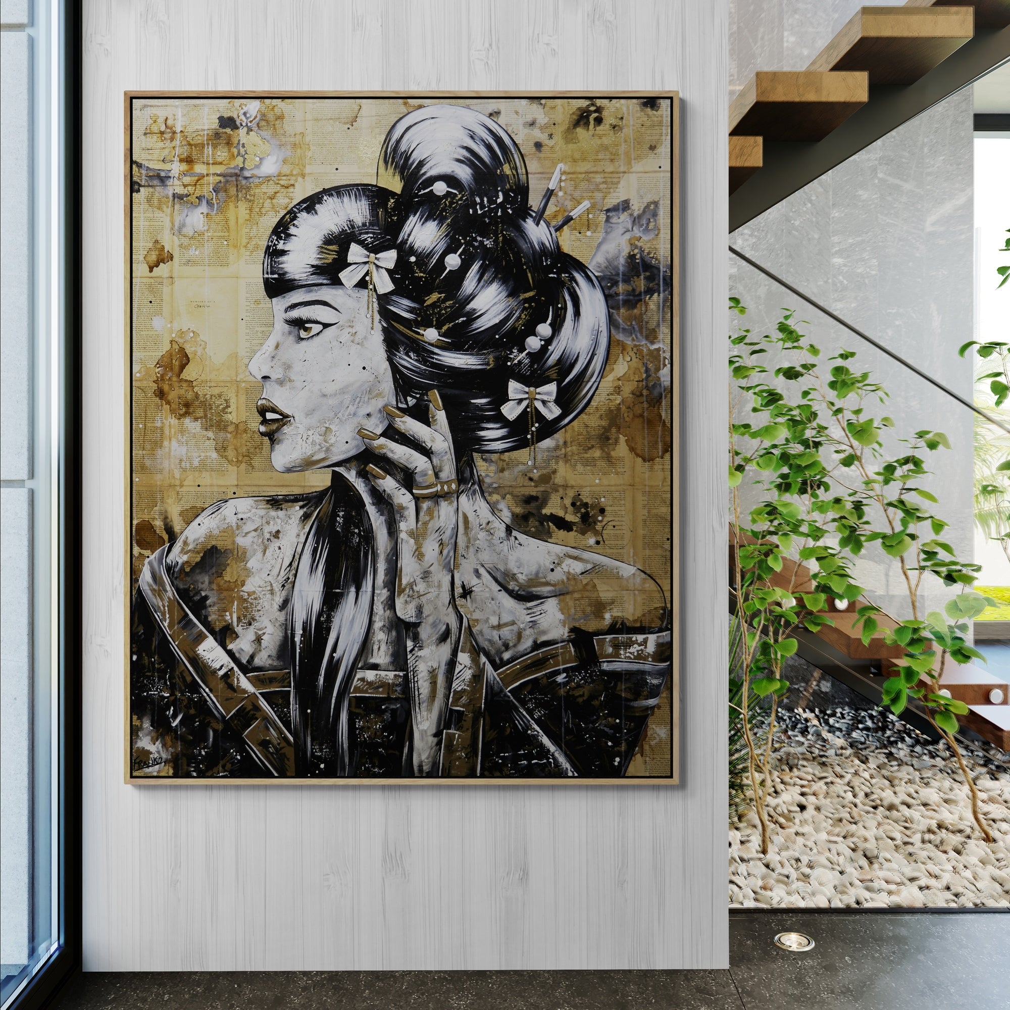 Spirea (Golden Princess) 120cm x 150cm Geisha Abstract Realism Book Club Painting