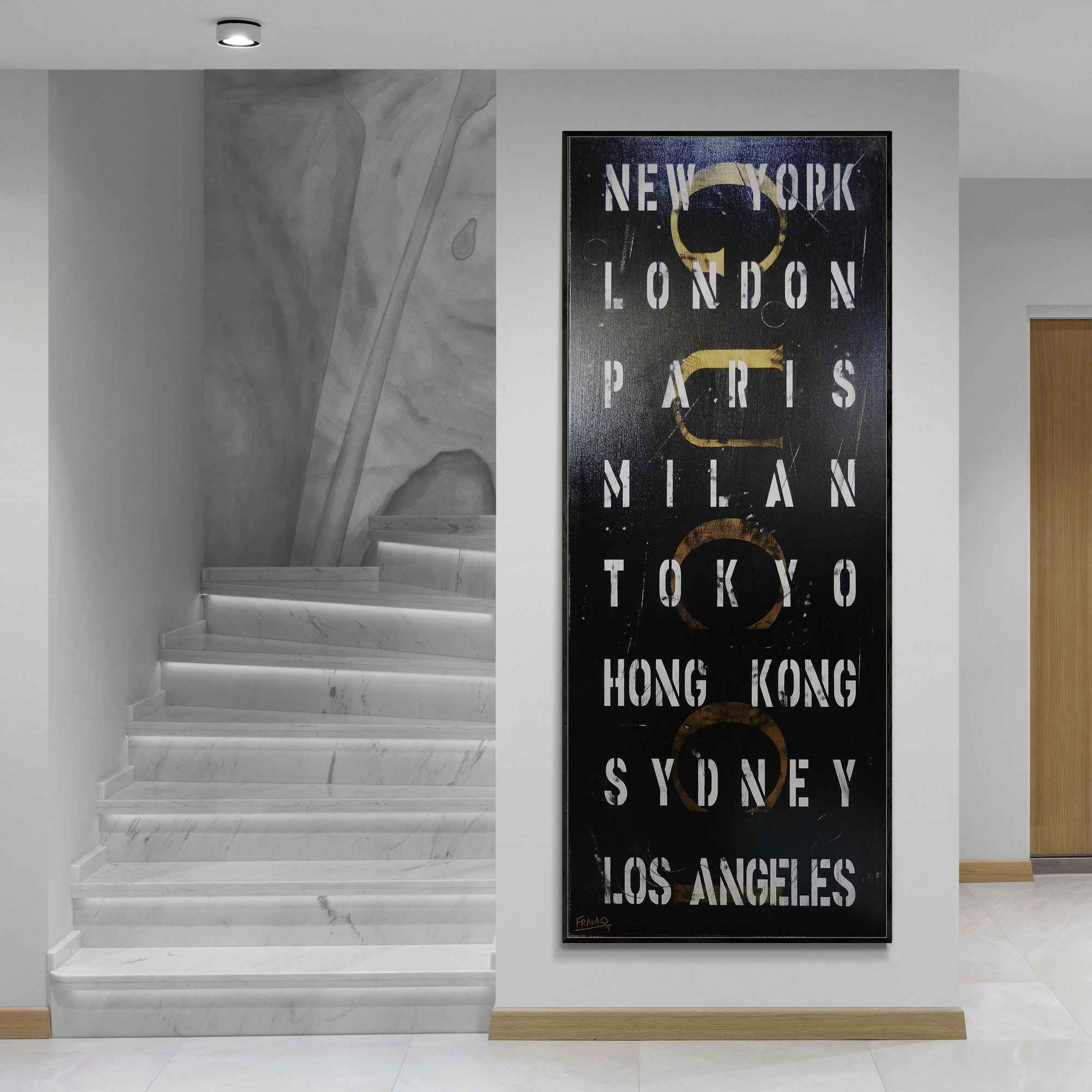 Big City Glam 200cm x 80cm Fashion Destination Roll Urban Pop Art Painting (SOLD)-Urban Pop Art-[Franko_Artist]-[Australian_artist]-[Gold_Coast]-[Brisbane]-[modern]-[contemporary]-[original]-[Large_artwork]-[The_Block]-[Dream_Homes]-[ideas]-[Grand_Designs]-[Art_Lover]-Franklin Art Studio