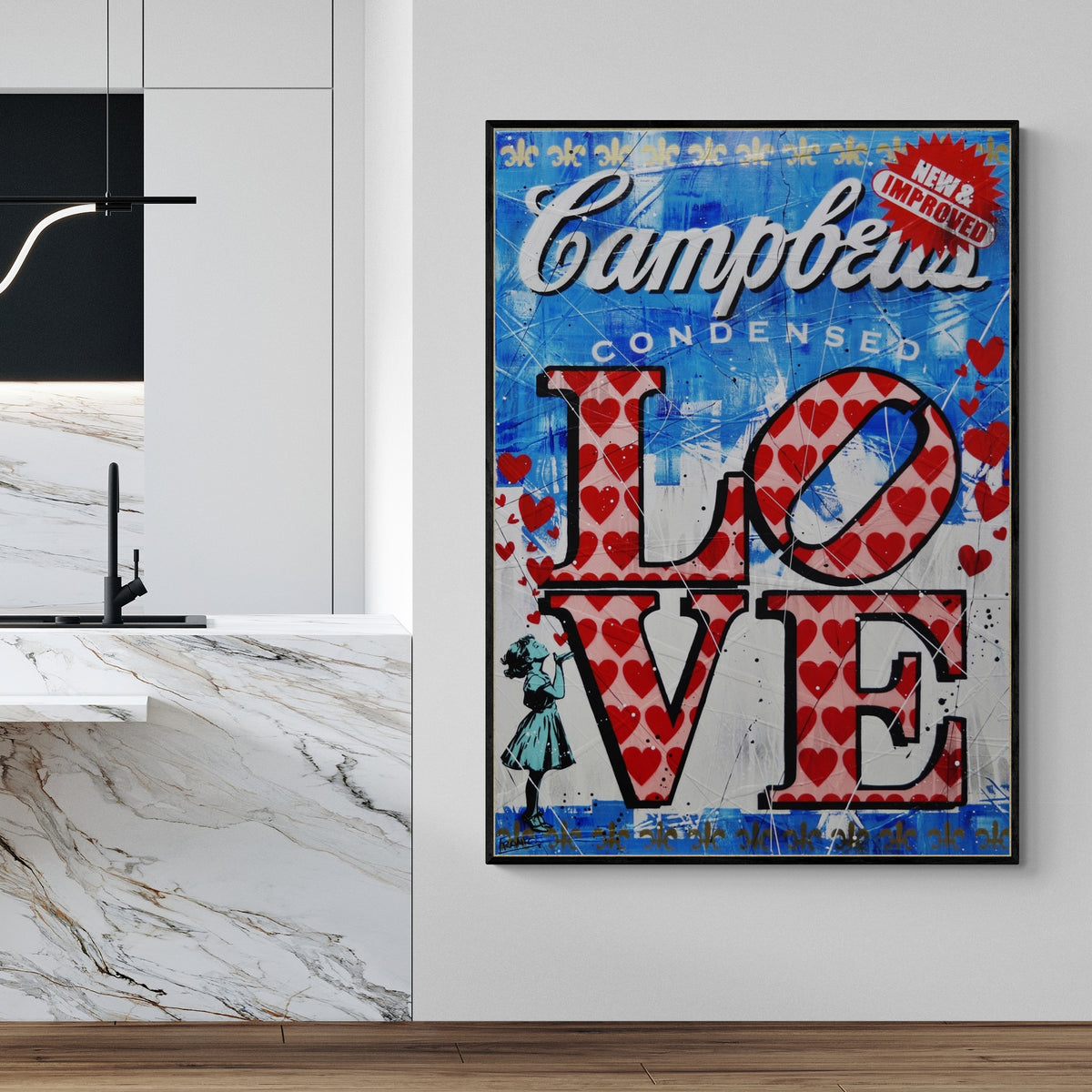 The Love Effect 140cm x 100cm Campbells Soup Textured Urban Pop Art Painting