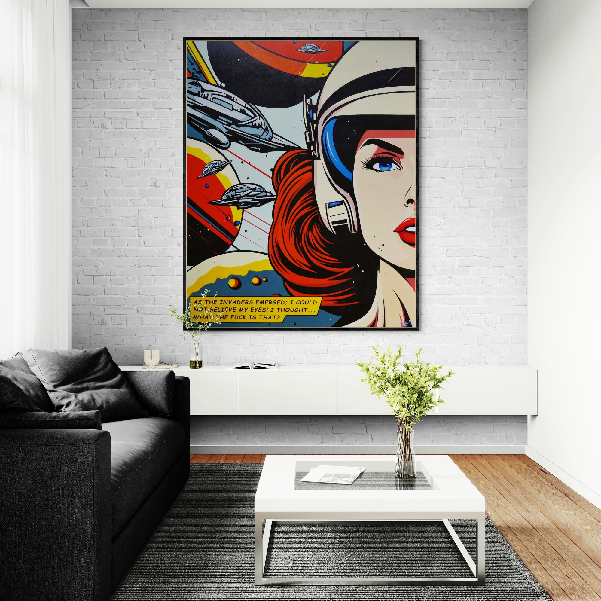 The Invaders 120cm x 150cm Space Classic Textured Pop Art Painting
