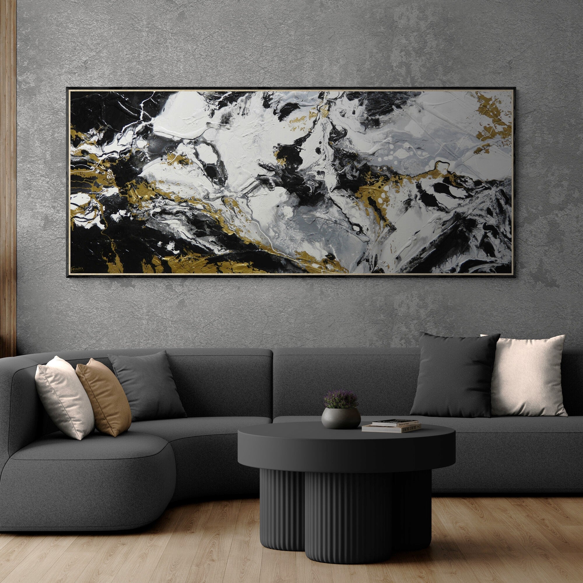 Gold Rush 240cm x 100cm Textured Abstract Painting