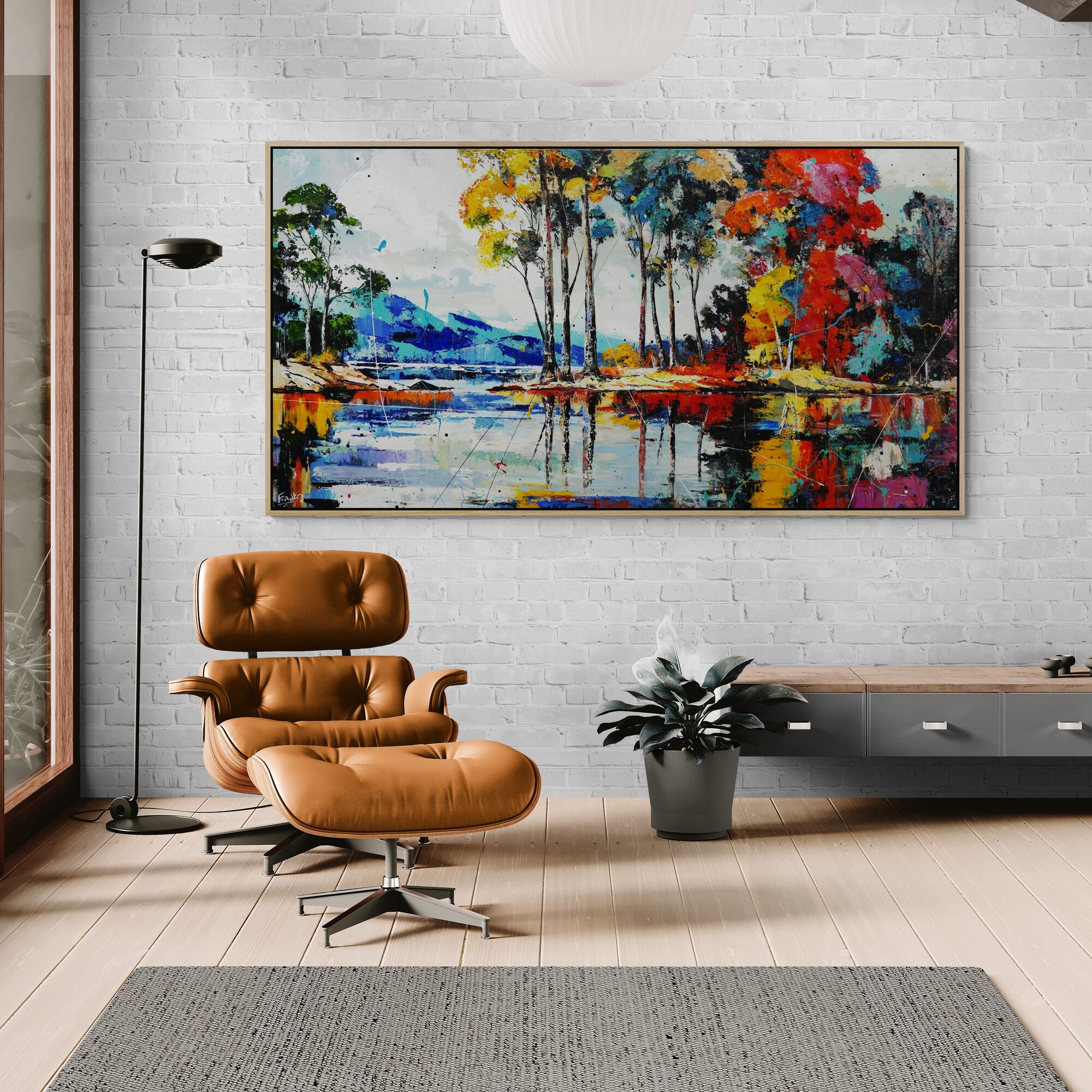 A Quiet Reach 190cm x 100cm FRAMED Landscape Textured Abstract Realism Painting (SOLD)-abstract realism-[Franko_Artist]-[The_Block]-[Dream_Homes]-[ideas]-[Grand_Designs]-[Art_Lover]-Franklin Art Studio