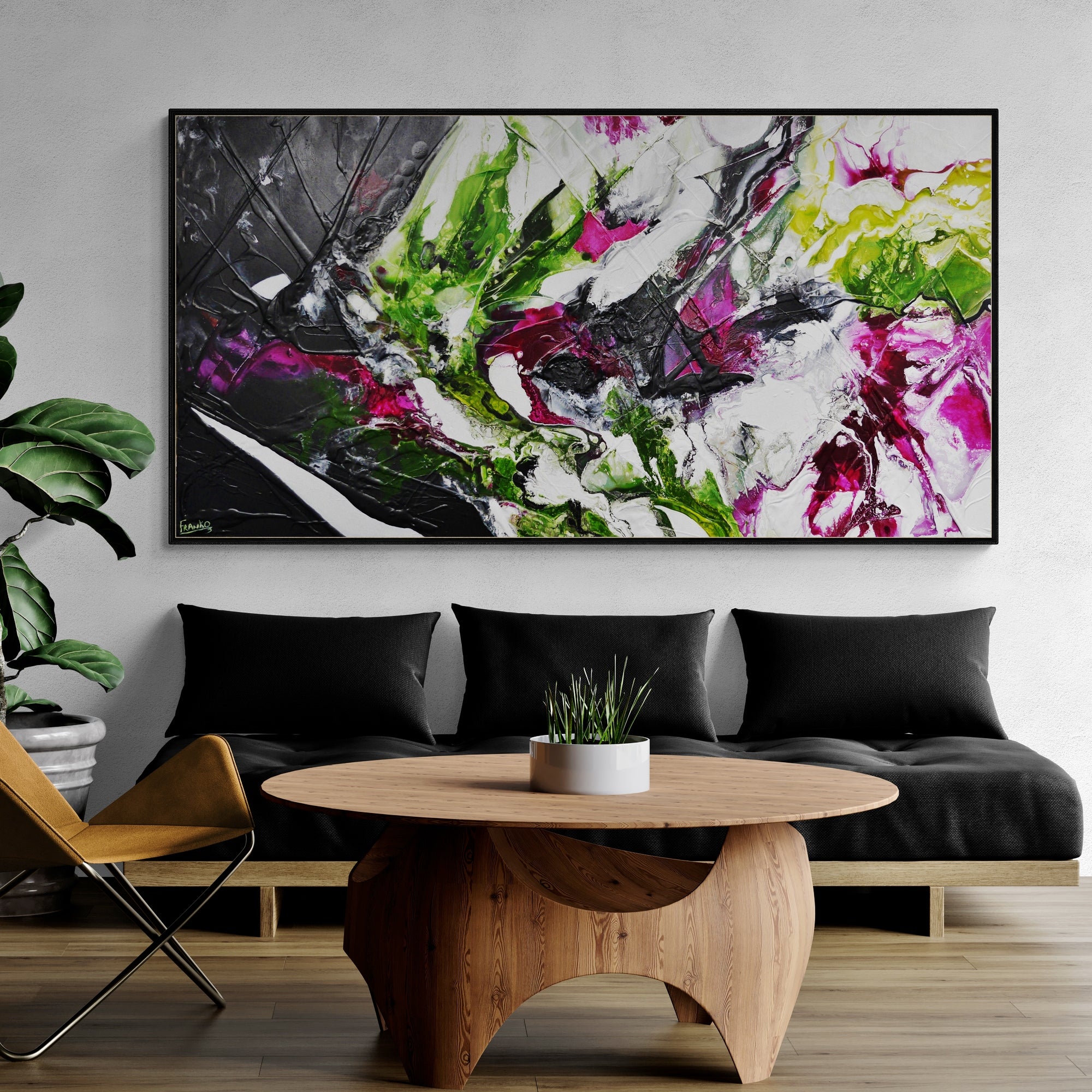 Violet and Olive 190cm x 100cm Textured Abstract Painting (SOLD)-Abstract-[Franko_Artist]-[Australian_artist]-[Gold_Coast]-[Brisbane]-[modern]-[contemporary]-[original]-[Large_artwork]-[The_Block]-[Dream_Homes]-[ideas]-[Grand_Designs]-[Art_Lover]-Franklin Art Studio