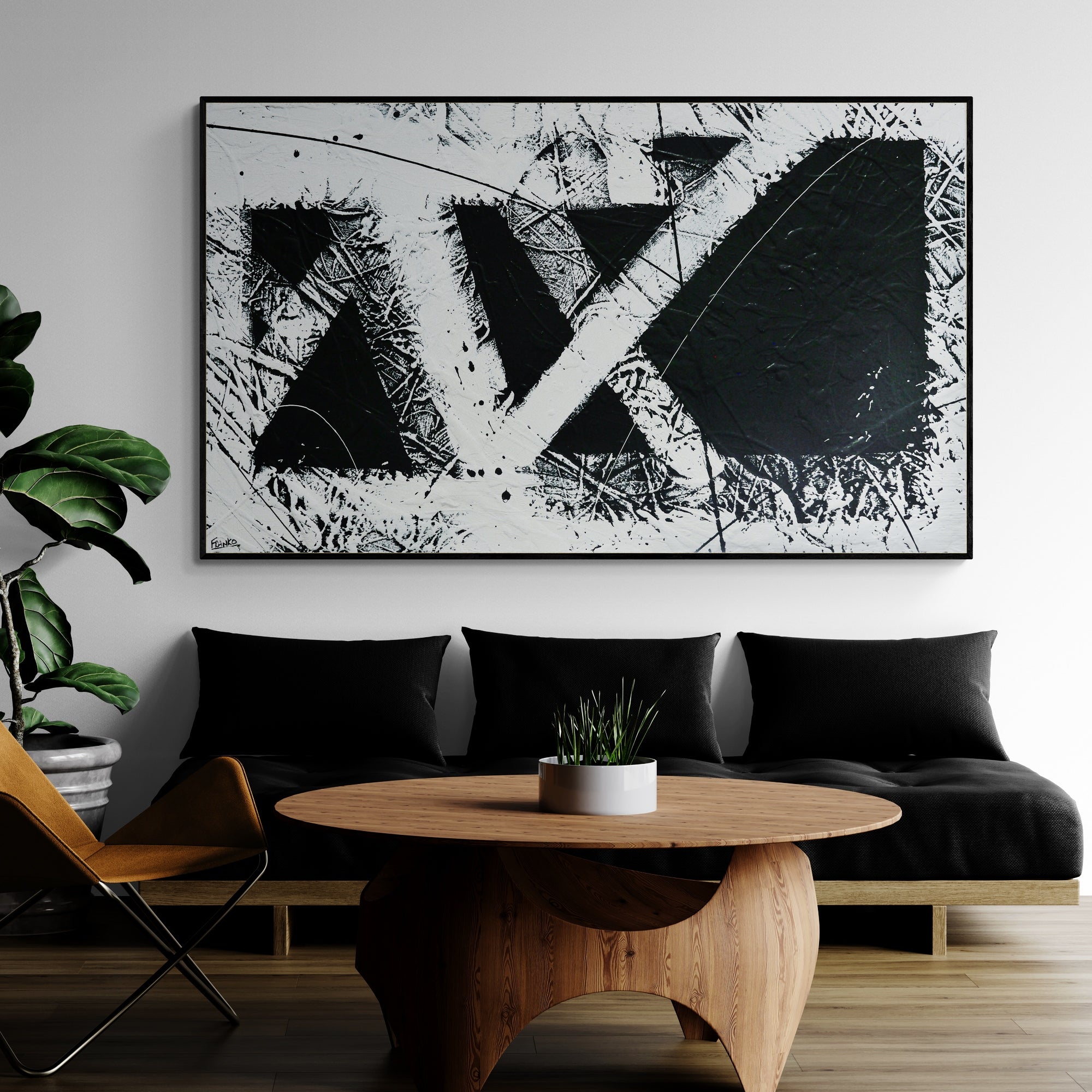 Masquerade 200cm x 120cm Black and White Textured Abstract Painting-Abstract-[Franko_Artist]-[Australian_artist]-[Gold_Coast]-[Brisbane]-[modern]-[contemporary]-[original]-[Large_artwork]-[The_Block]-[Dream_Homes]-[ideas]-[Grand_Designs]-[Art_Lover]-Franklin Art Studio
