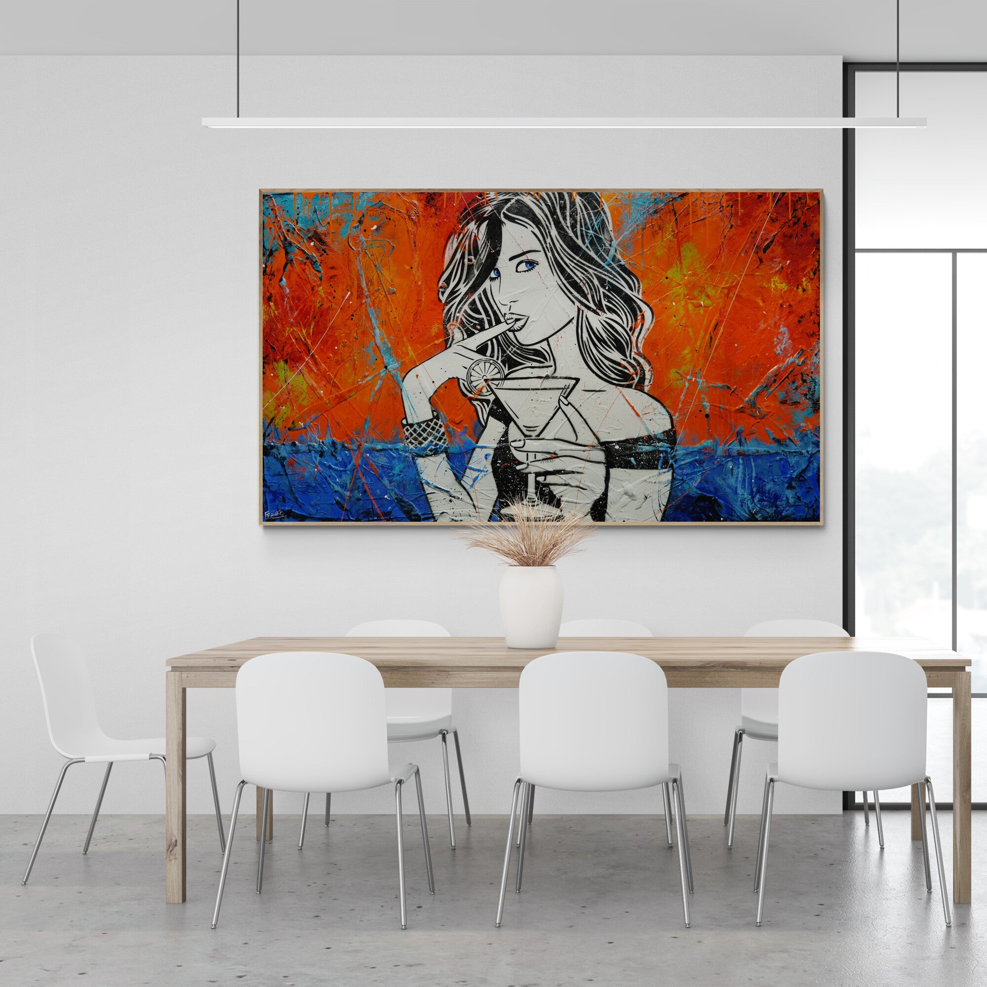 update alt-text with template Ravishing 200cm x 120cm Cocktail Girl Textured Urban Pop Art Painting-Urban Pop Art-[Franko_Artist]-[The_Block]-[Dream_Homes]-[ideas]- [Grand_Designs]-Franklin Art Studio