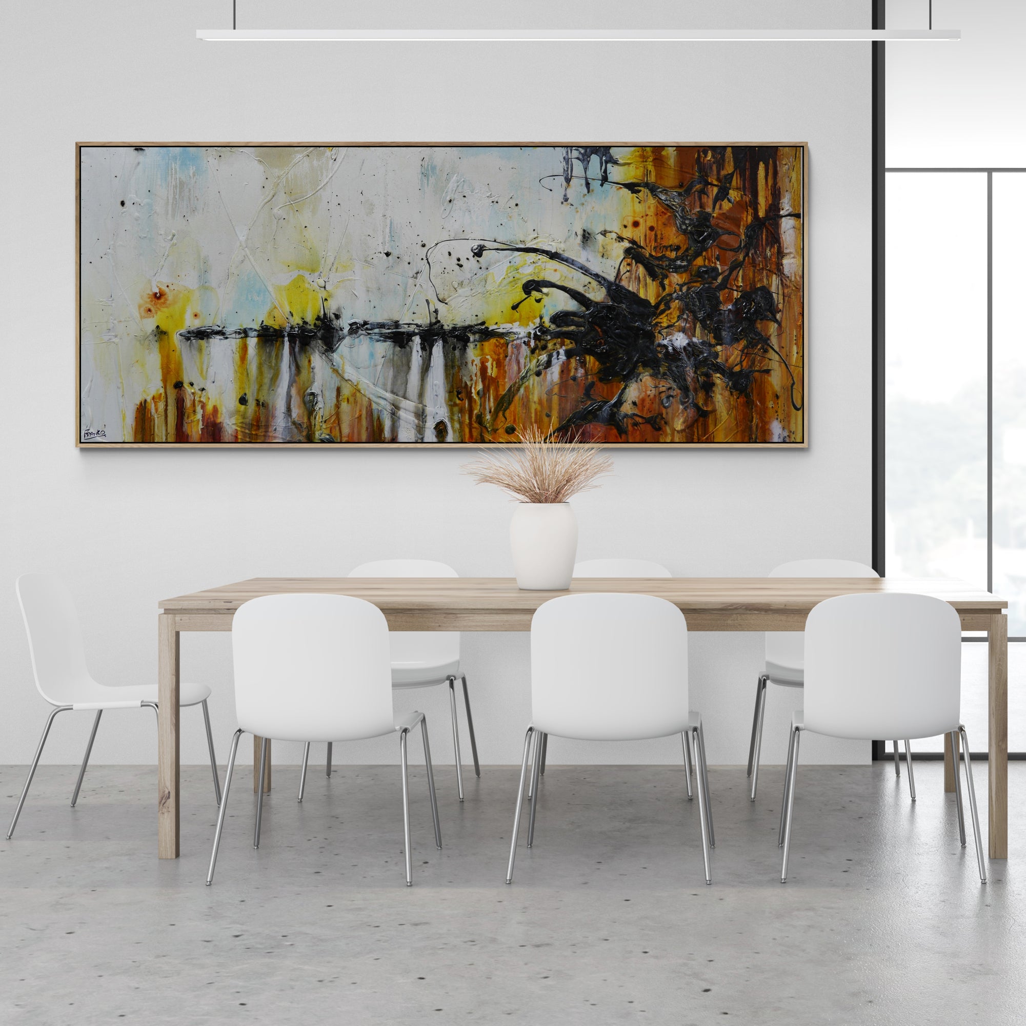 update alt-text with template Oxide Sky 240cm x 100cm White Rust Blue Ochre Textured Abstract Painting-Abstract-[Franko_Artist]-[The_Block]-[Dream_Homes]-[ideas]- [Grand_Designs]-Franklin Art Studio