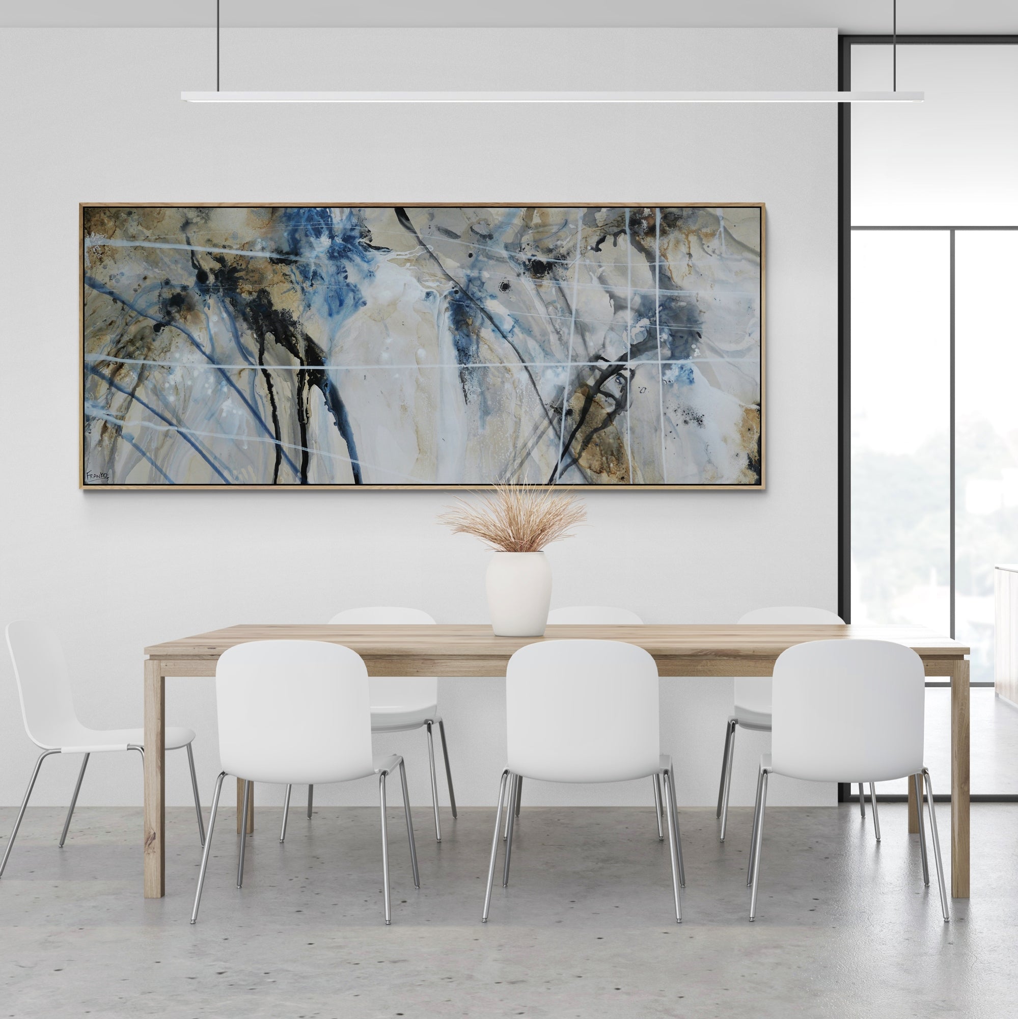 Refined 79 240cm x 100cm Blue Rust Cream White Blended Abstract Painting (SOLD)-Abstract-[Franko_Artist]-[Australian_artist]-[Gold_Coast]-[Brisbane]-[modern]-[contemporary]-[original]-[Large_artwork]-[The_Block]-[Dream_Homes]-[ideas]-[Grand_Designs]-[Art_Lover]-Franklin Art Studio