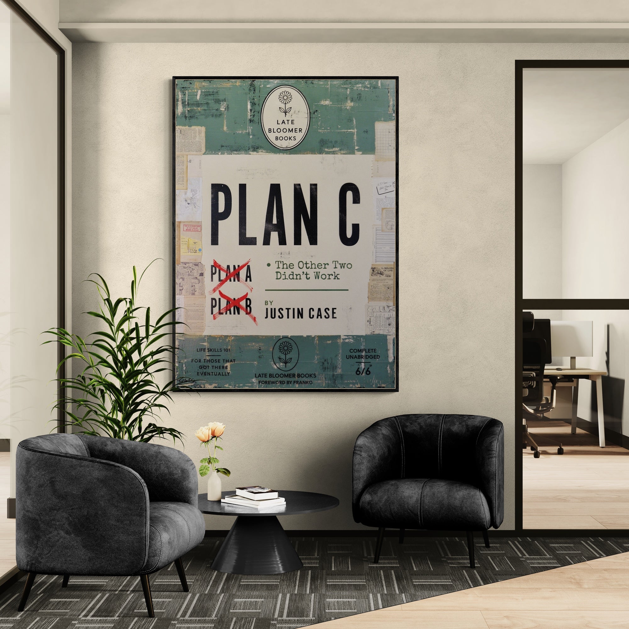Late Bloomer Life Skills 16 100cm x 140cm Urban Pop Book Club Painting