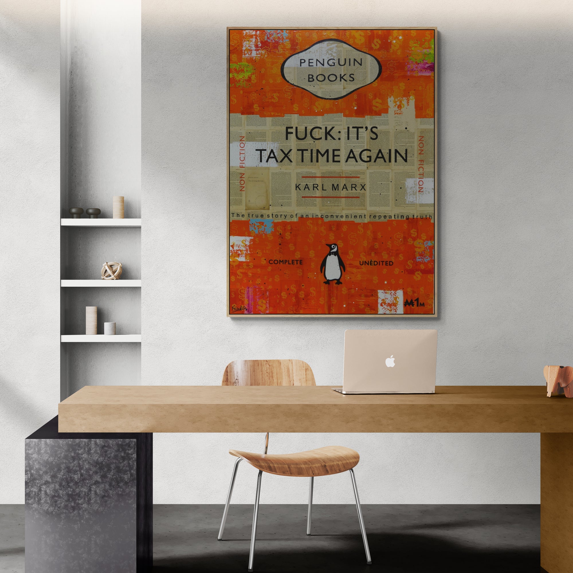 update alt-text with template Marxist Reality 140cm x 100cm Tax Urban Pop Book Club Painting-book club-[Franko_Artist]-[The_Block]-[Dream_Homes]-[ideas]- [Grand_Designs]-Franklin Art Studio