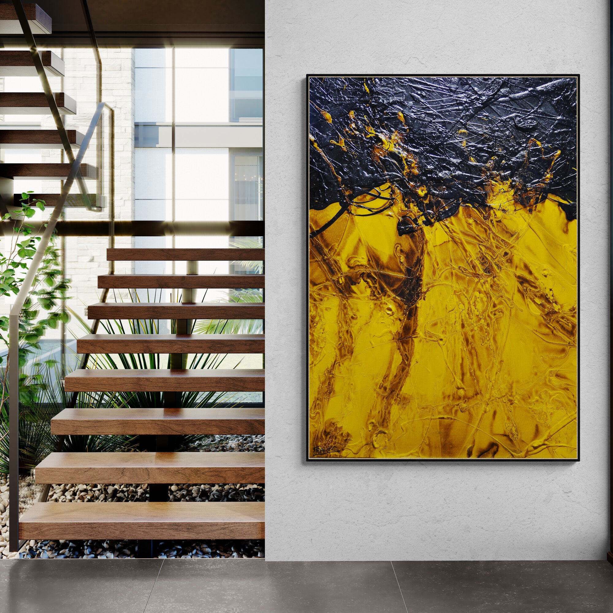 Raw Solar 100cm x 140cm Textured Abstract Painting (SOLD JASON)
