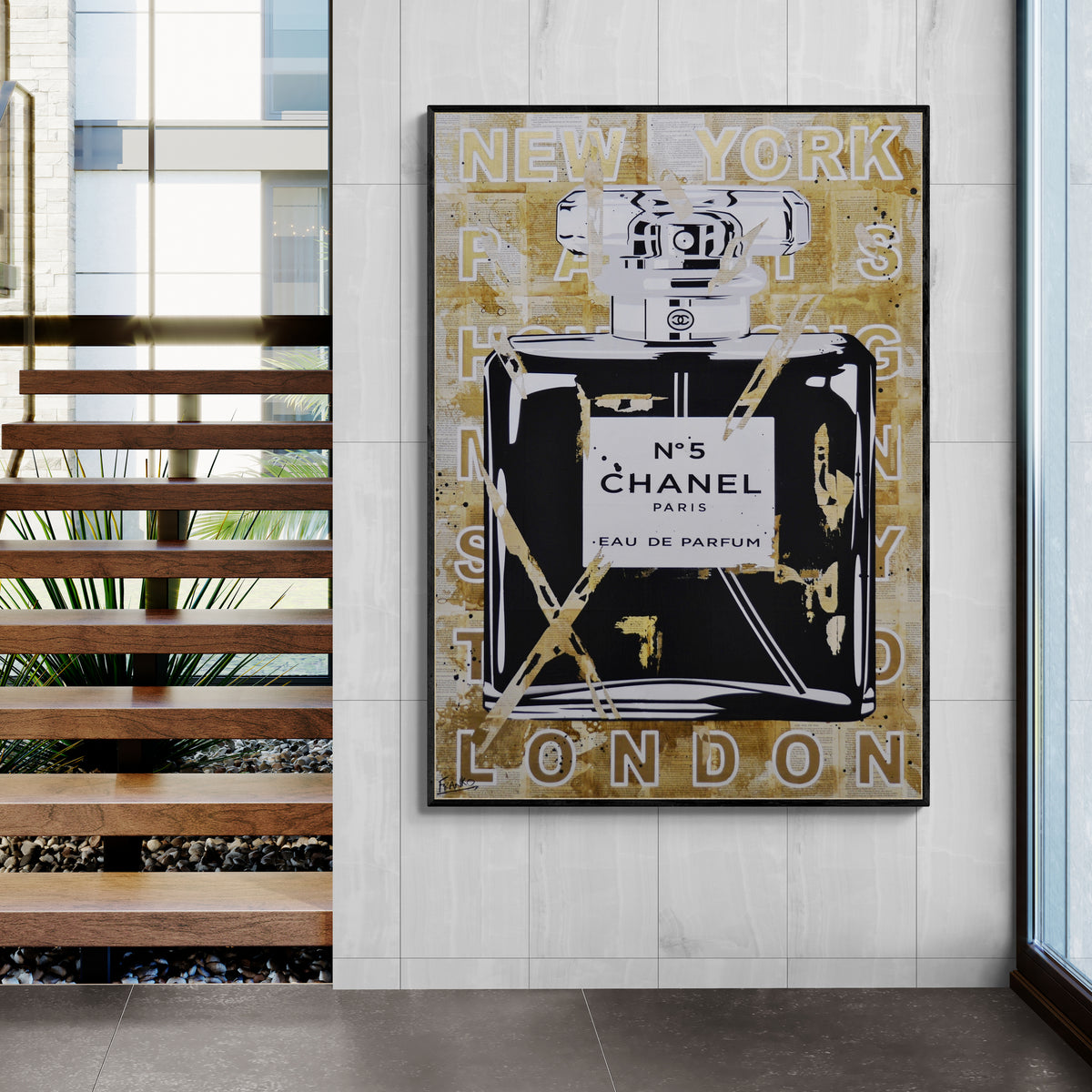 Destructured Elegance 140cm x 100cm Perfume Book Pages Urban Pop Art Painting