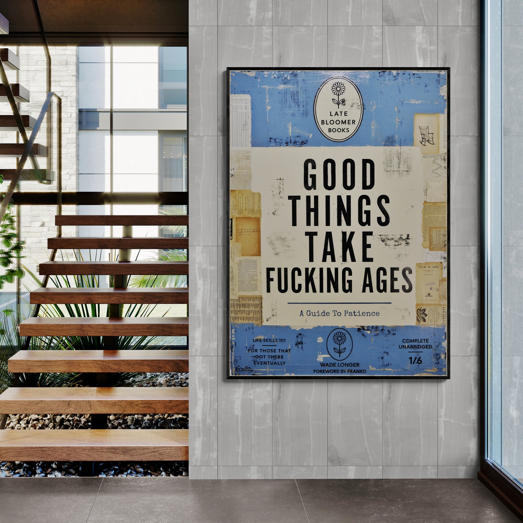 Late Bloomer Life Skills 31 100cm x 140cm Urban Pop Book Club Painting