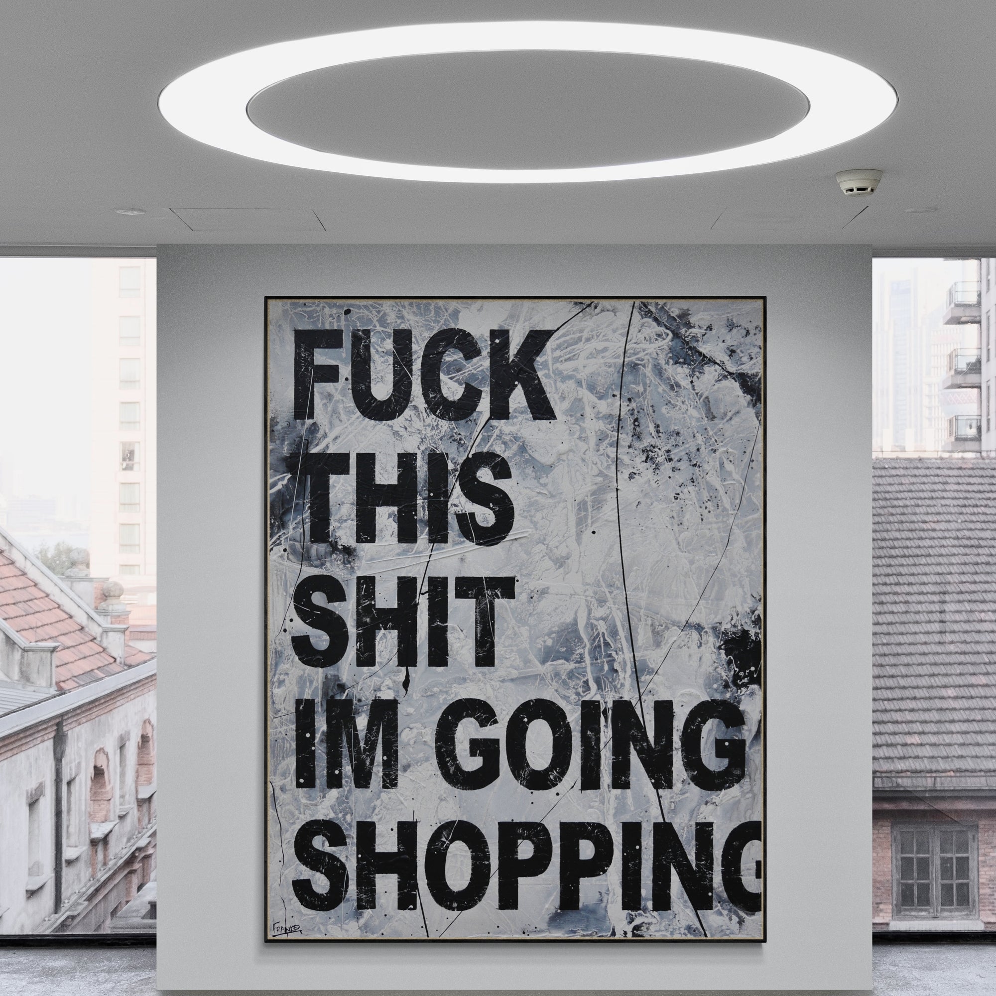update alt-text with template Shopping 140cm x 180cm Textured Urban Pop Art Painting-Urban Pop Art-[Franko_Artist]-[The_Block]-[Dream_Homes]-[ideas]- [Grand_Designs]-Franklin Art Studio
