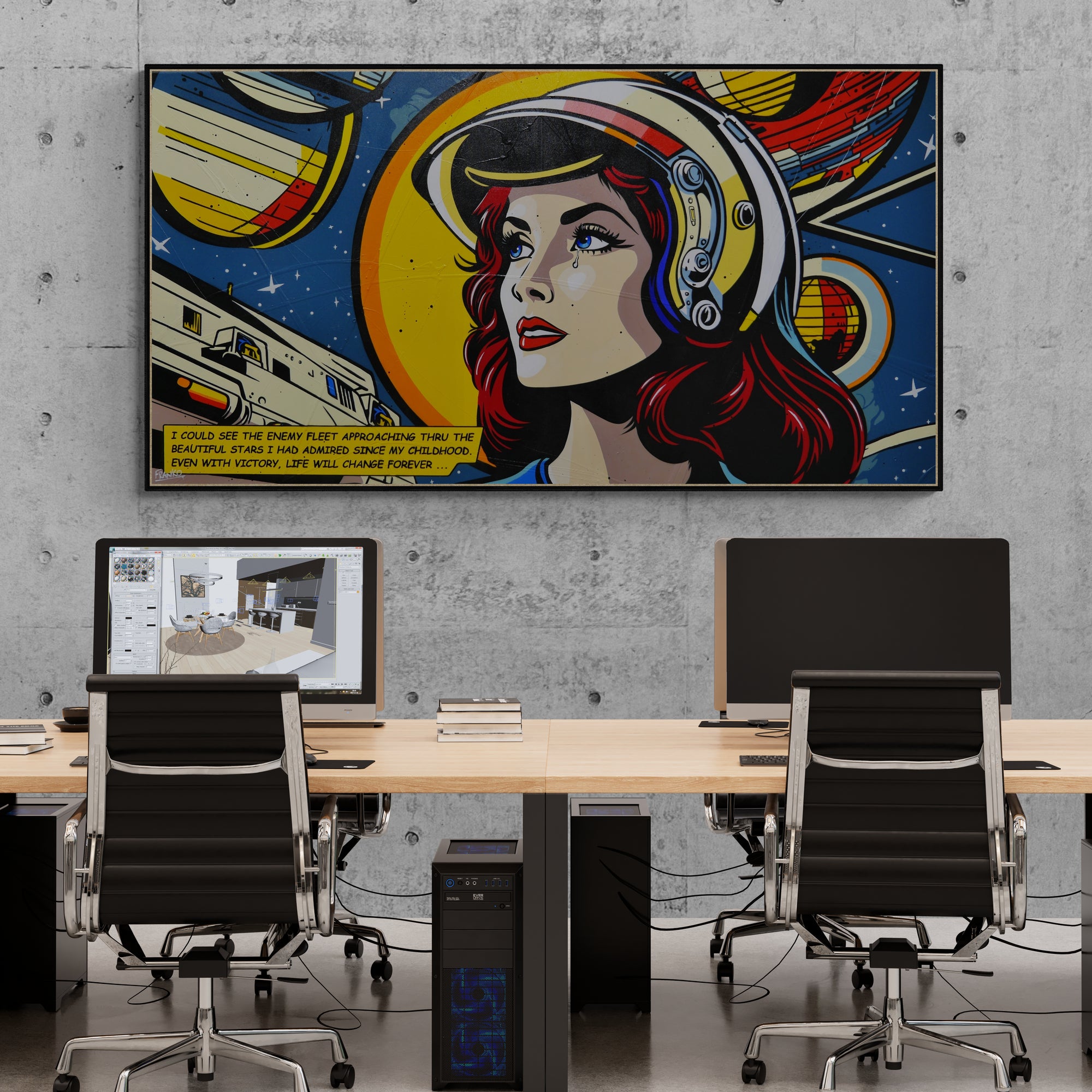 I Could See ... 190cm x 100cm Space Classic Pop Art Painting (SOLD ALLAN)-Urban Pop Art-[Franko_Artist]-[The_Block]-[Dream_Homes]-[ideas]-[Grand_Designs]-[Art_Lover]-Franklin Art Studio