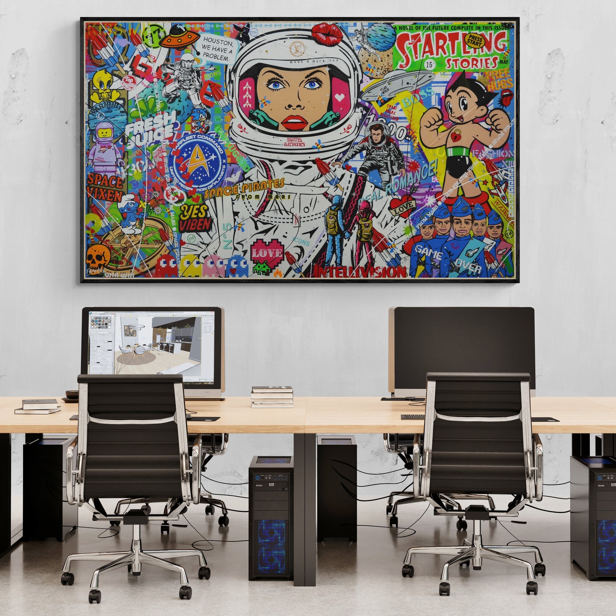 update alt-text with template Space Viben 200cm x 120cm Space Cadet Textured Urban Pop Art Painting-Urban Pop Art-[Franko_Artist]-[The_Block]-[Dream_Homes]-[ideas]- [Grand_Designs]-Franklin Art Studio