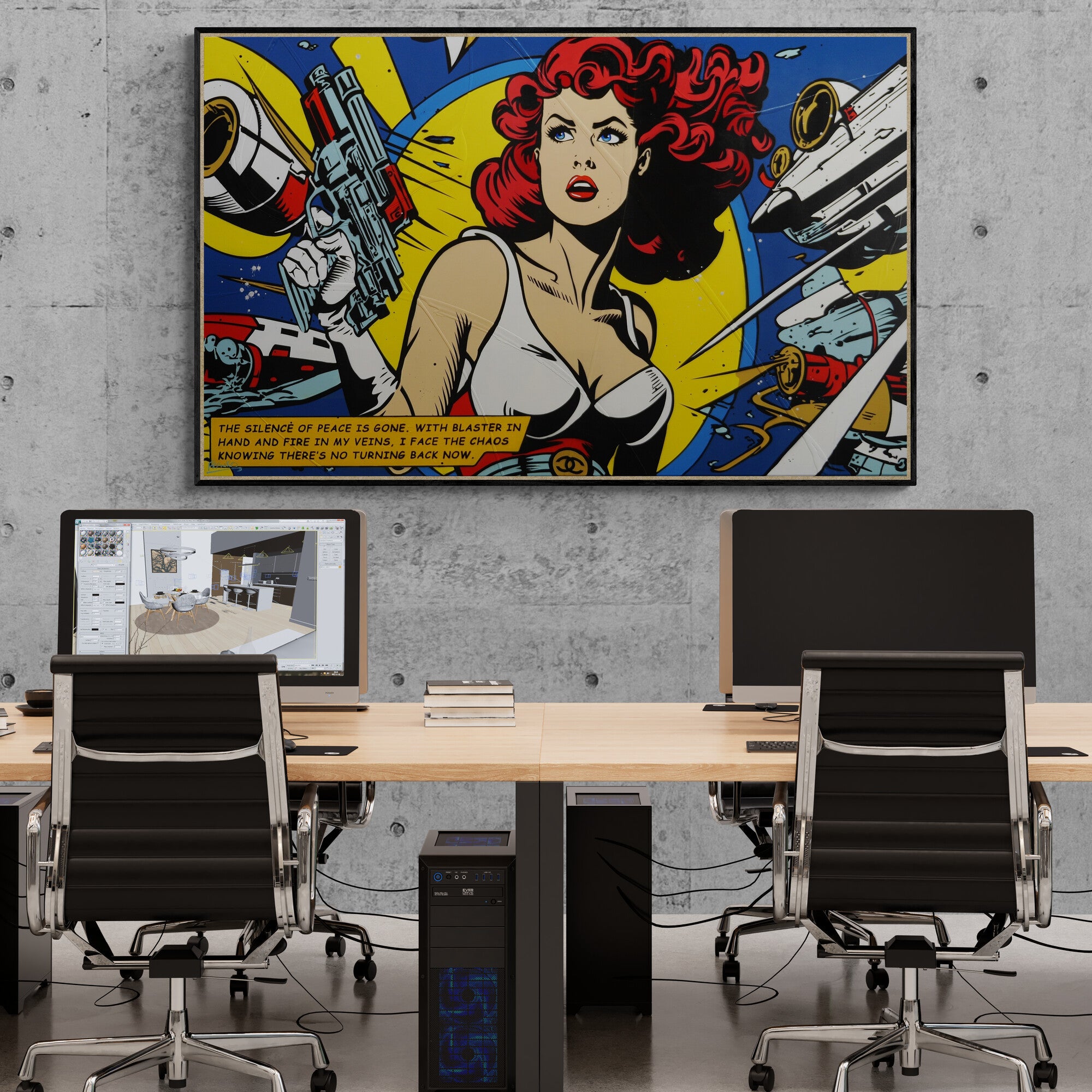 Blaster in Hand 160cm x 100cm Space Classic Pop Art Painting
