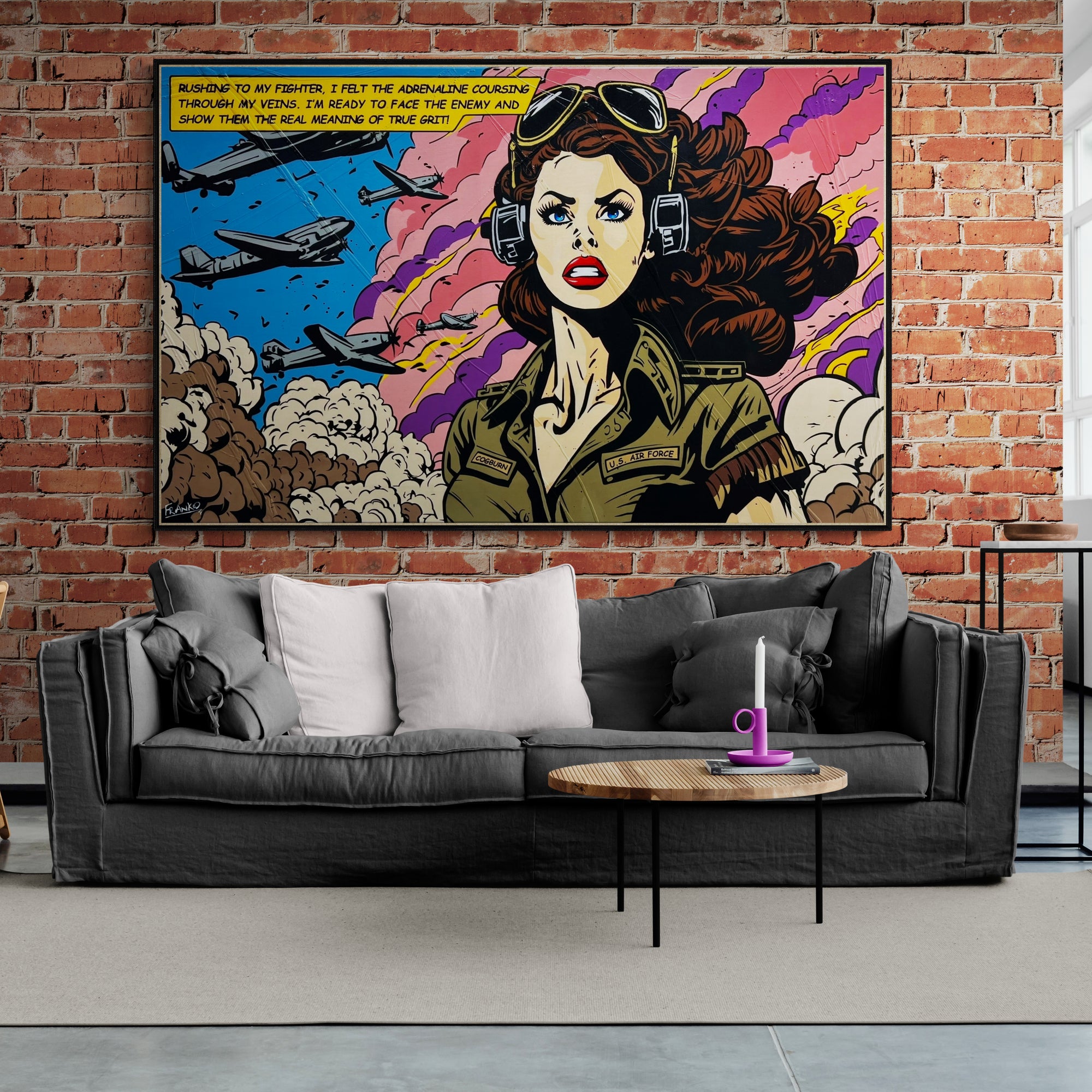 True Grit 160cm x 100cm Heroine Classic Pop Art Painting-Urban Pop Art-[Franko Artist]-[The Block]-[Dream Homes]-[ideas]-Franklin Art Studio