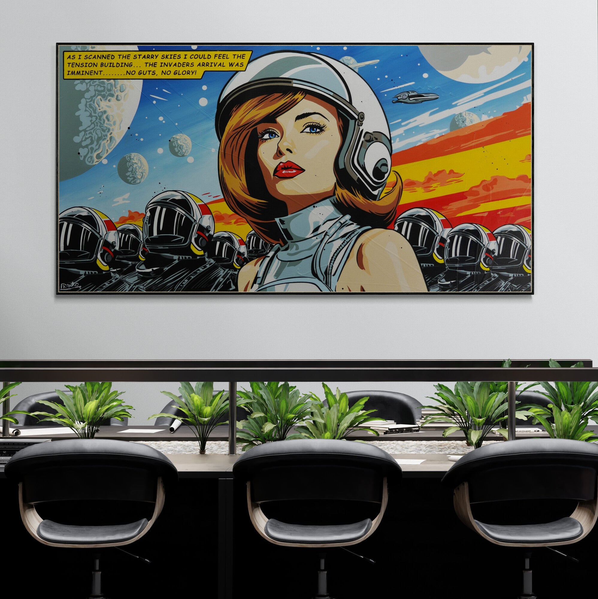 The Tension 190cm x 100cm Classic Pop Art Space Painting (SOLD)-Urban Pop Art-[Franko_Artist]-[The_Block]-[Dream_Homes]-[ideas]-[Grand_Designs]-[Art_Lover]-Franklin Art Studio