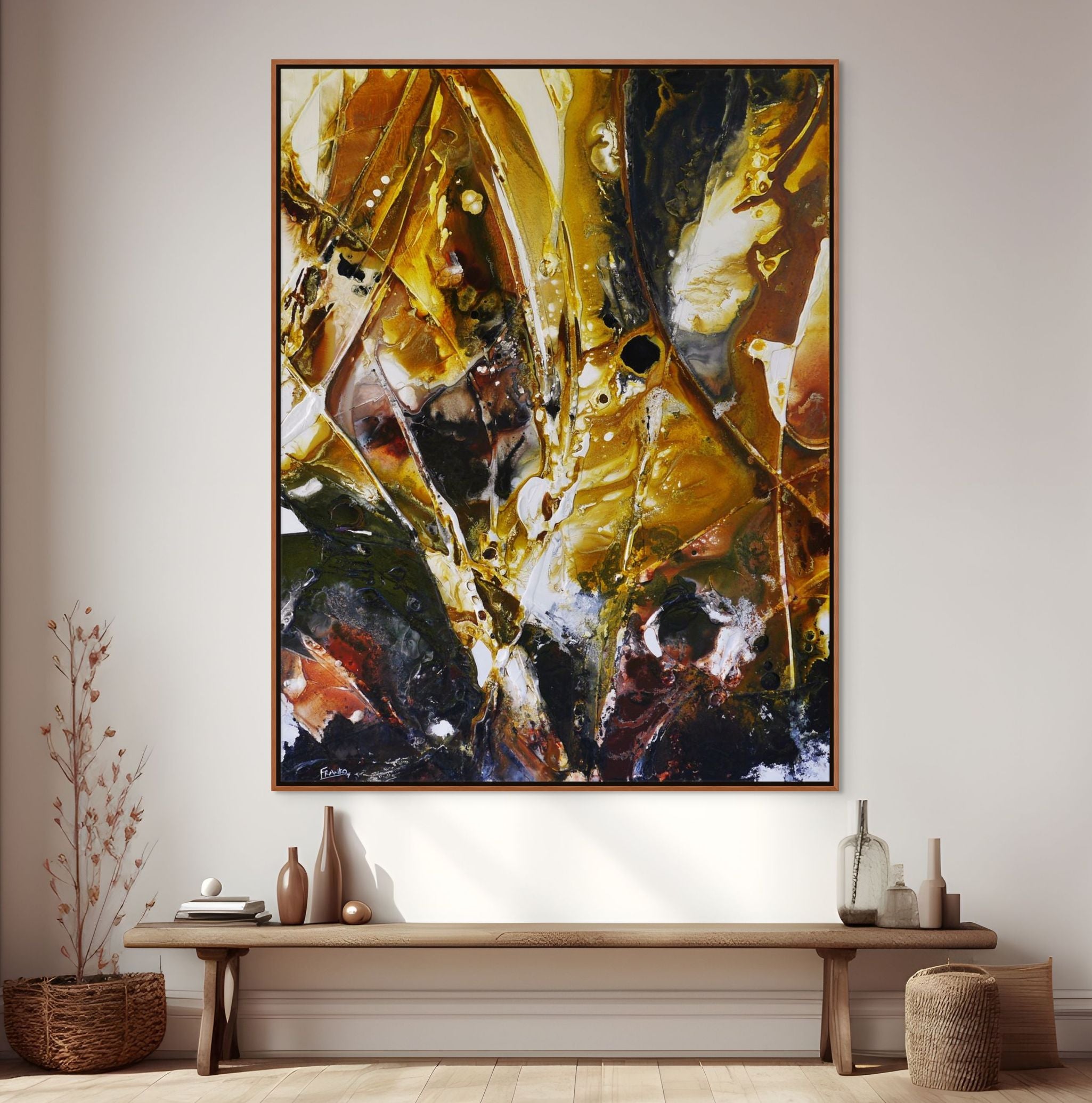 Seeded Mustard 140cm x 180cm Textured Abstract Painting-Abstract-[Franko_Artist]-[Australian_artist]-[Gold_Coast]-[Brisbane]-[modern]-[contemporary]-[original]-[Large_artwork]-[The_Block]-[Dream_Homes]-[ideas]-[Grand_Designs]-[Art_Lover]-Franklin Art Studio