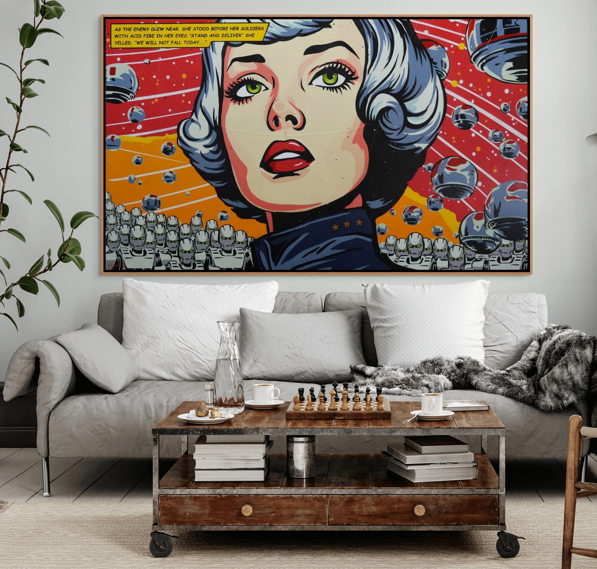 Acid Fire 200cm x 120cm Space Classic Pop Art Painting-Urban Pop Art-[Franko_Artist]-[Australian_artist]-[Gold_Coast]-[Brisbane]-[modern]-[contemporary]-[original]-[Large_artwork]-[The_Block]-[Dream_Homes]-[ideas]-[Grand_Designs]-[Art_Lover]-Franklin Art Studio