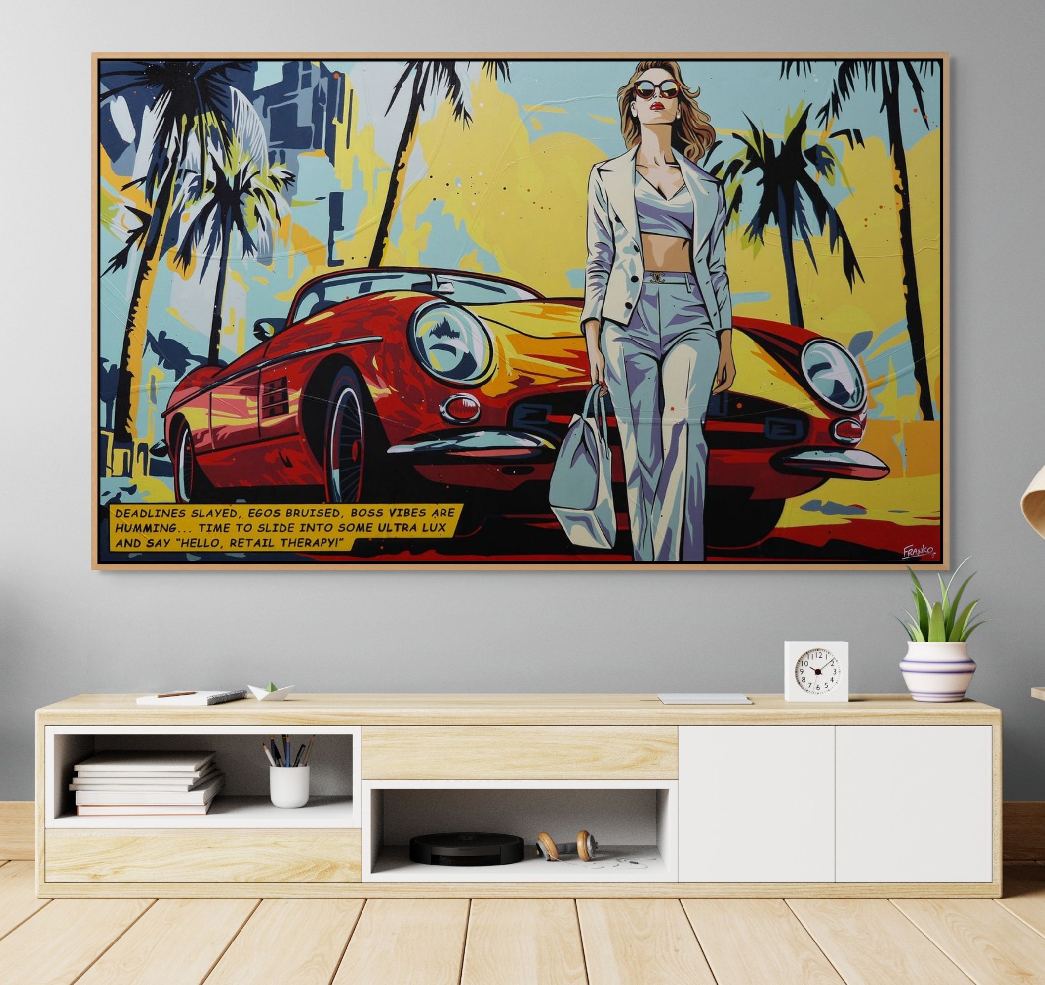 Time to Slide 200cm x 120cm Sexy Classic Pop Art Painting (SOLD)-Urban Pop Art-[Franko_Artist]-[The_Block]-[Dream_Homes]-[ideas]-[Grand_Designs]-[Art_Lover]-Franklin Art Studio
