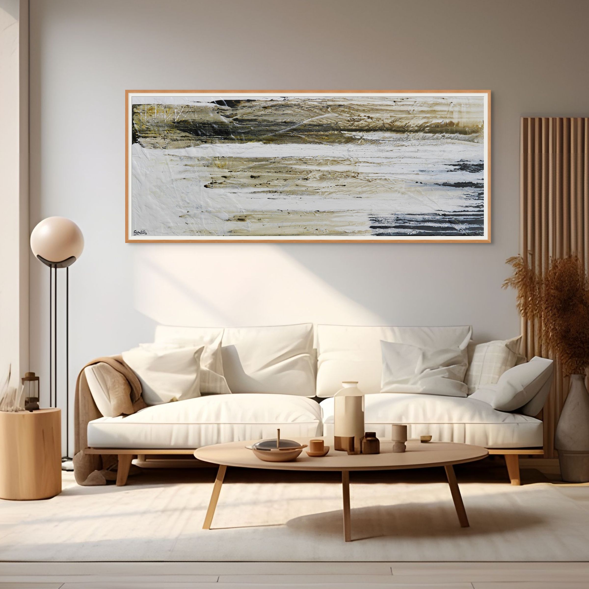 Sway 200cm x 80cm Earthy Textured Abstract Painting with gloss finish