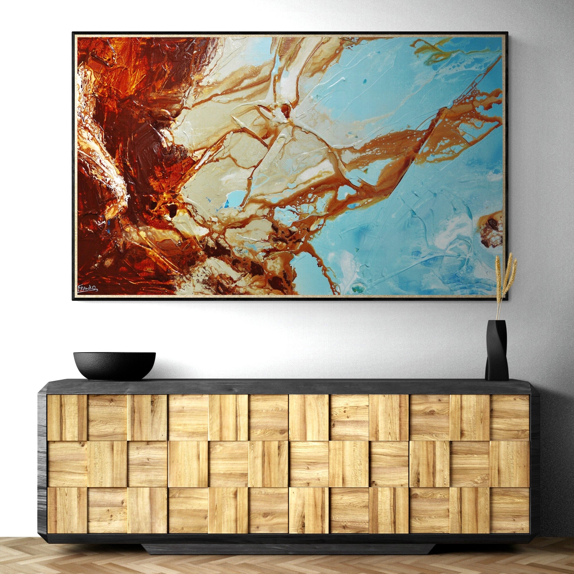 (SOLD YUMI) Coastal Rush 160cm x 100cm Textured Abstract Painting (SOLD YUMI)