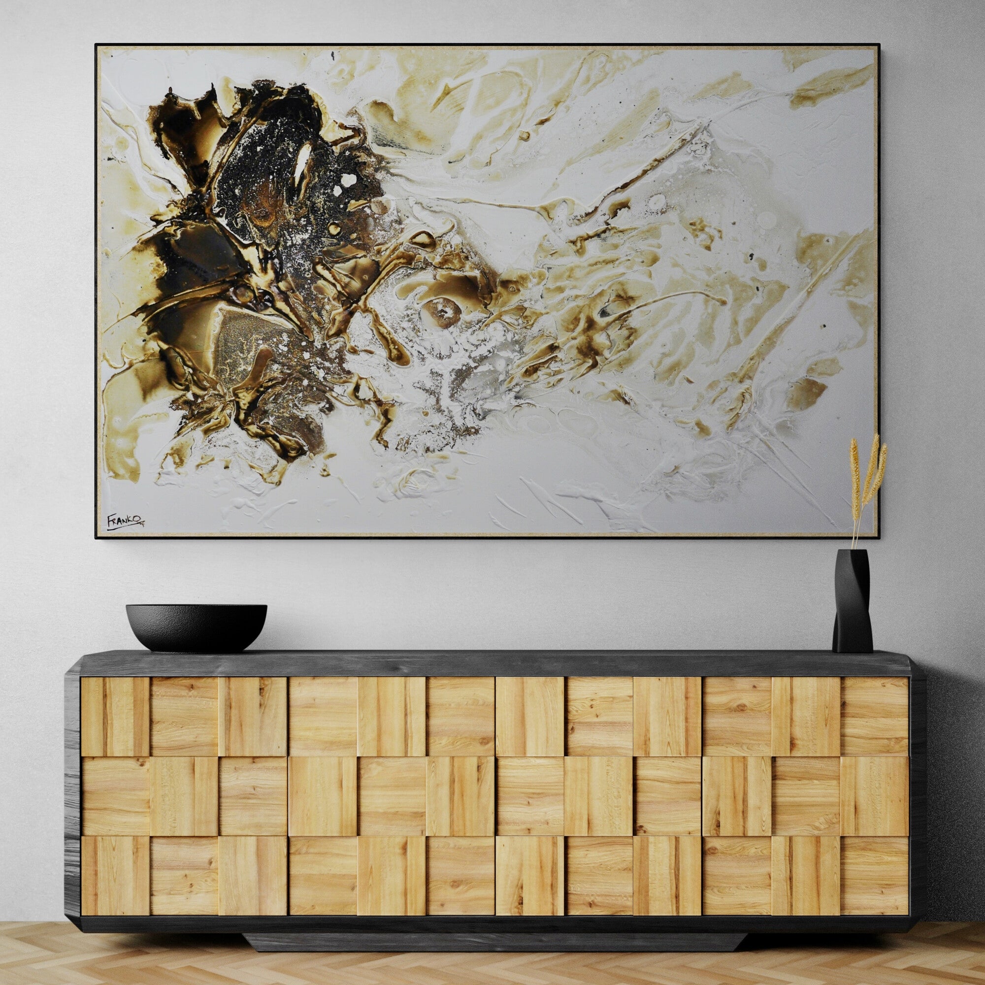 The Journey 160cm x 100cm White Rust Textured Abstract Painting (SOLD)-Abstract-[Franko_Artist]-[The_Block]-[Dream_Homes]-[ideas]-[Grand_Designs]-[Art_Lover]-Franklin Art Studio