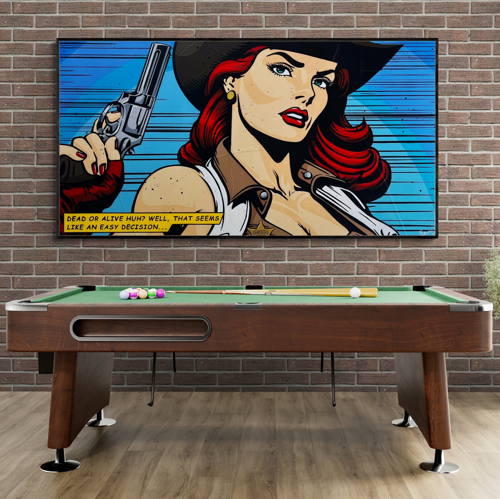 Cowgirls and Guns 190cm x 100cm Classic Pop Art Painting (SOLD)