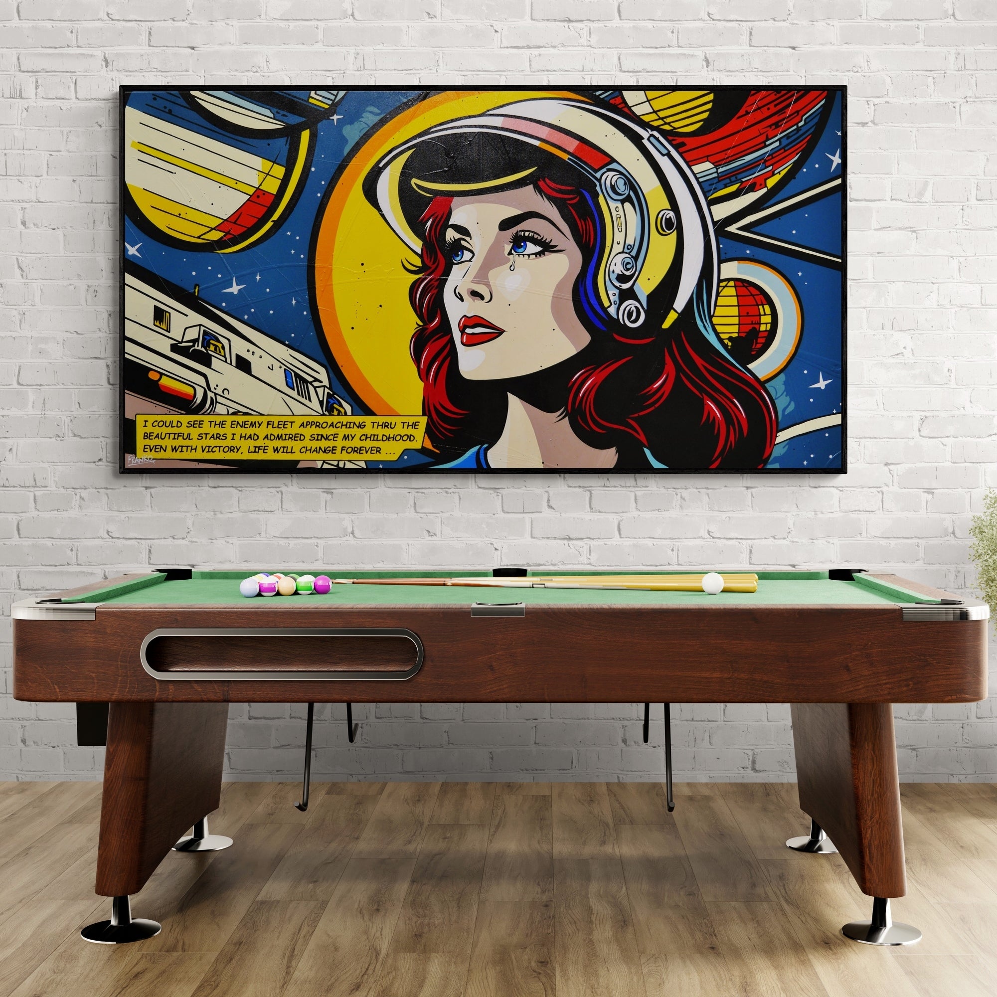 I Could See ... 190cm x 100cm Space Classic Pop Art Painting (SOLD ALLAN)-Urban Pop Art-[Franko_Artist]-[Australian_artist]-[Gold_Coast]-[Brisbane]-[modern]-[contemporary]-[original]-[Large_artwork]-[The_Block]-[Dream_Homes]-[ideas]-[Grand_Designs]-[Art_Lover]-Franklin Art Studio