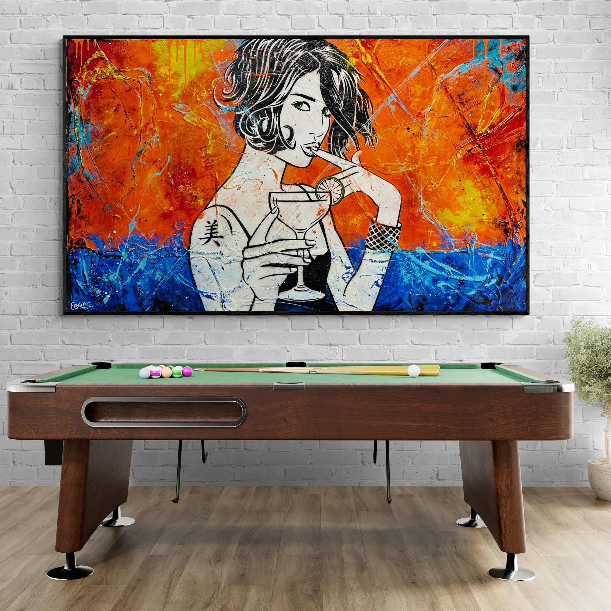 Lime Snap 200cm x 120cm Cocktails Textured Urban Pop Art Painting (SOLD)