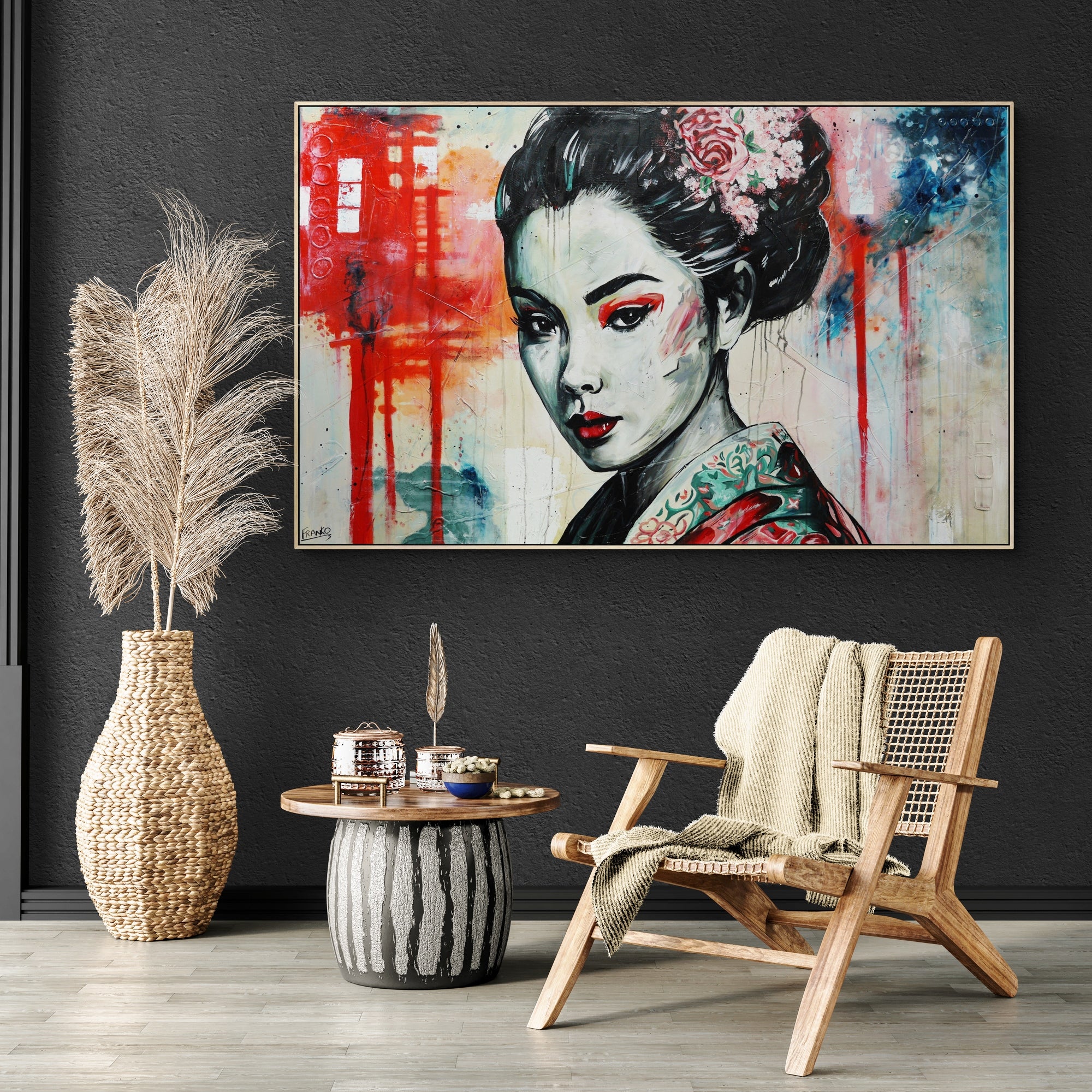 Haruka 160cm x 100cm FRAMED Abstract Realism Textured Painting-people-[Franko_Artist]-[Australian_artist]-[Gold_Coast]-[Brisbane]-[modern]-[contemporary]-[original]-[Large_artwork]-[The_Block]-[Dream_Homes]-[ideas]-[Grand_Designs]-[Art_Lover]-Franklin Art Studio