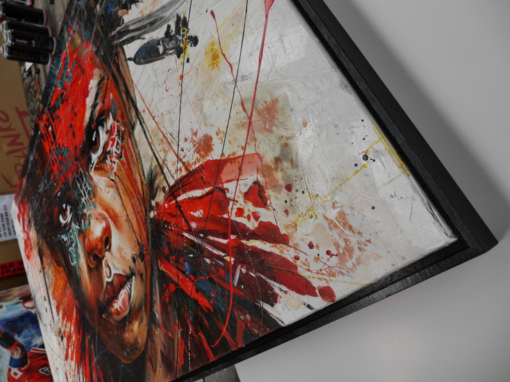 Scarlett Warrior 200cm x 120cm Brave and Beautiful Abstract Framed Textured Painting (SOLD)
