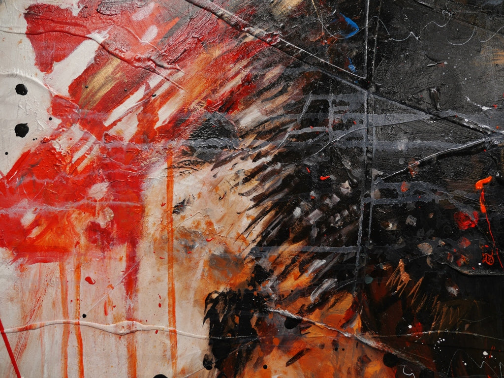 Scarlett Warrior 200cm x 120cm Brave and Beautiful Abstract Framed Textured Painting (SOLD)
