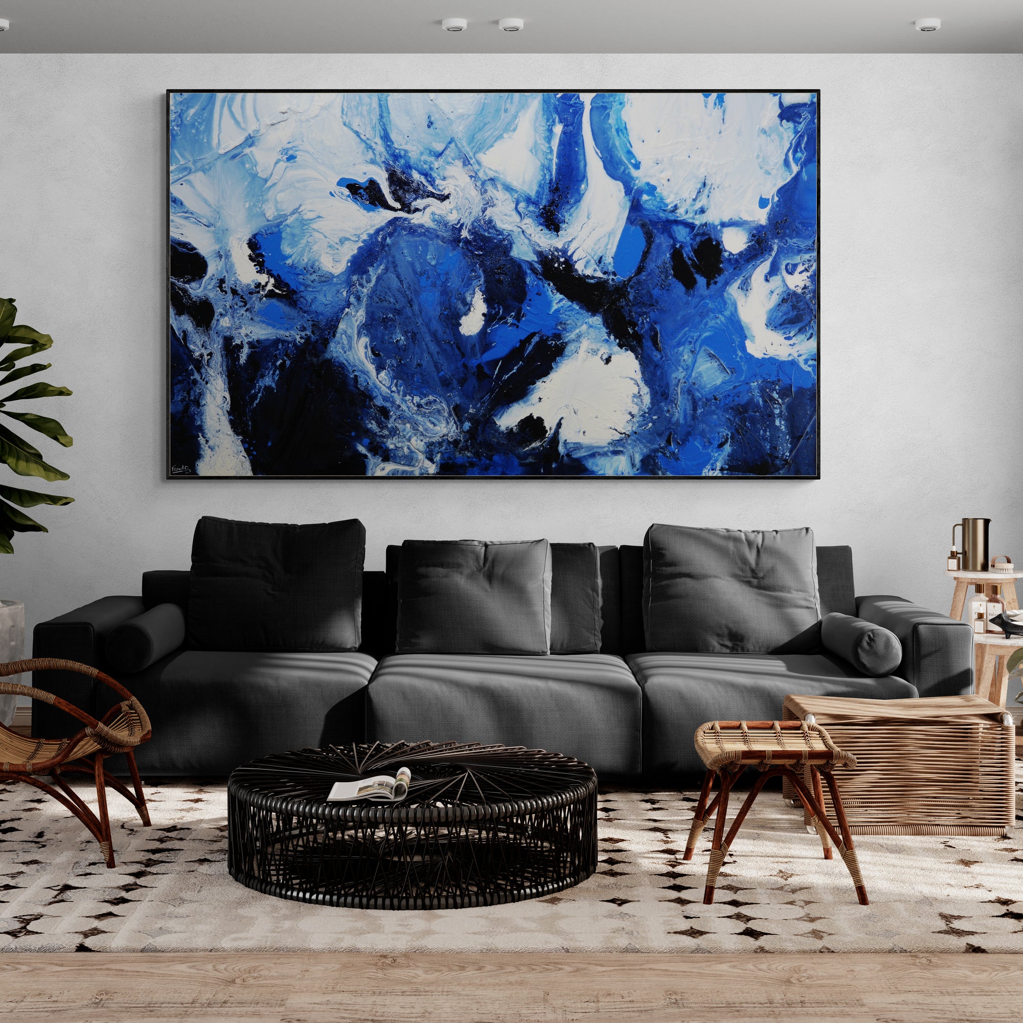 update alt-text with template Aquatic Clarity 250cm x 150cm Textured Abstract Painting-Abstract-[Franko_Artist]-[The_Block]-[Dream_Homes]-[ideas]- [Grand_Designs]-Franklin Art Studio