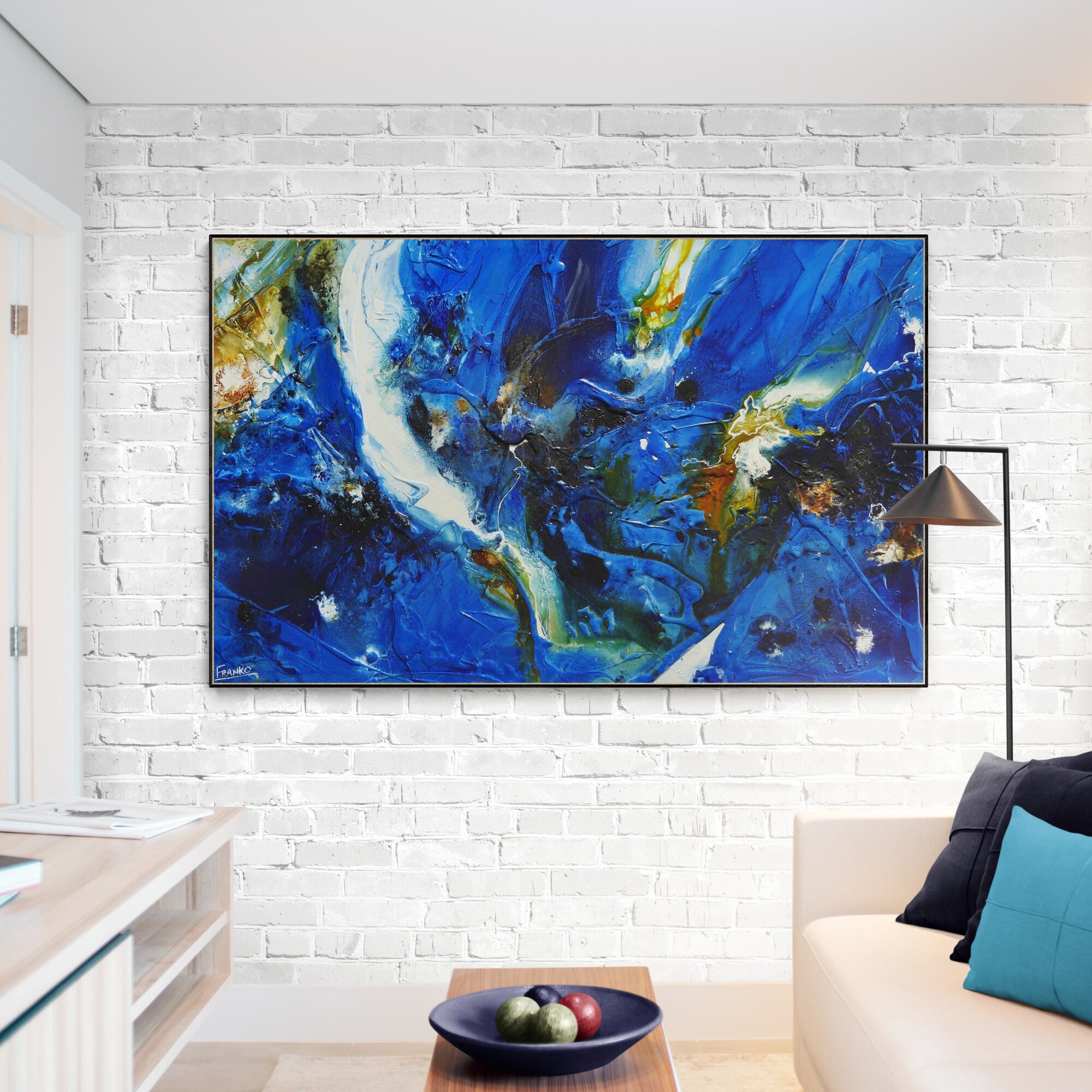 Reminiscent 160cm x 100cm Textured Abstract Painting (SOLD)-Abstract-[Franko_Artist]-[The_Block]-[Dream_Homes]-[ideas]-[Grand_Designs]-[Art_Lover]-Franklin Art Studio