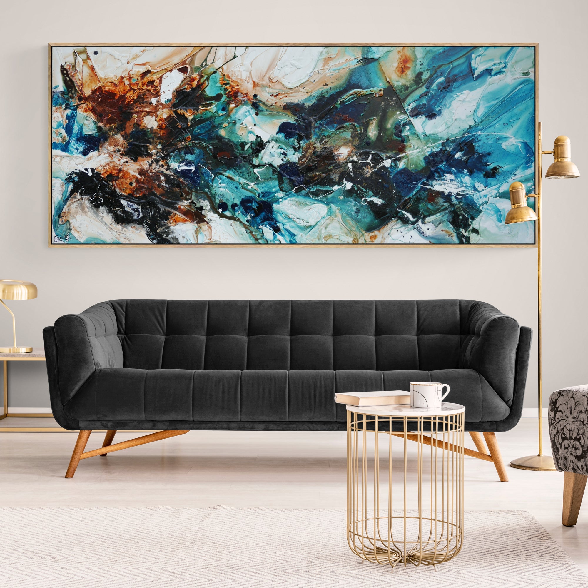Raw Southern Oxide 240cm x 100cm Textured Abstract Painting (SOLD)-Abstract-[Franko_Artist]-[The_Block]-[Dream_Homes]-[ideas]-[Grand_Designs]-[Art_Lover]-Franklin Art Studio