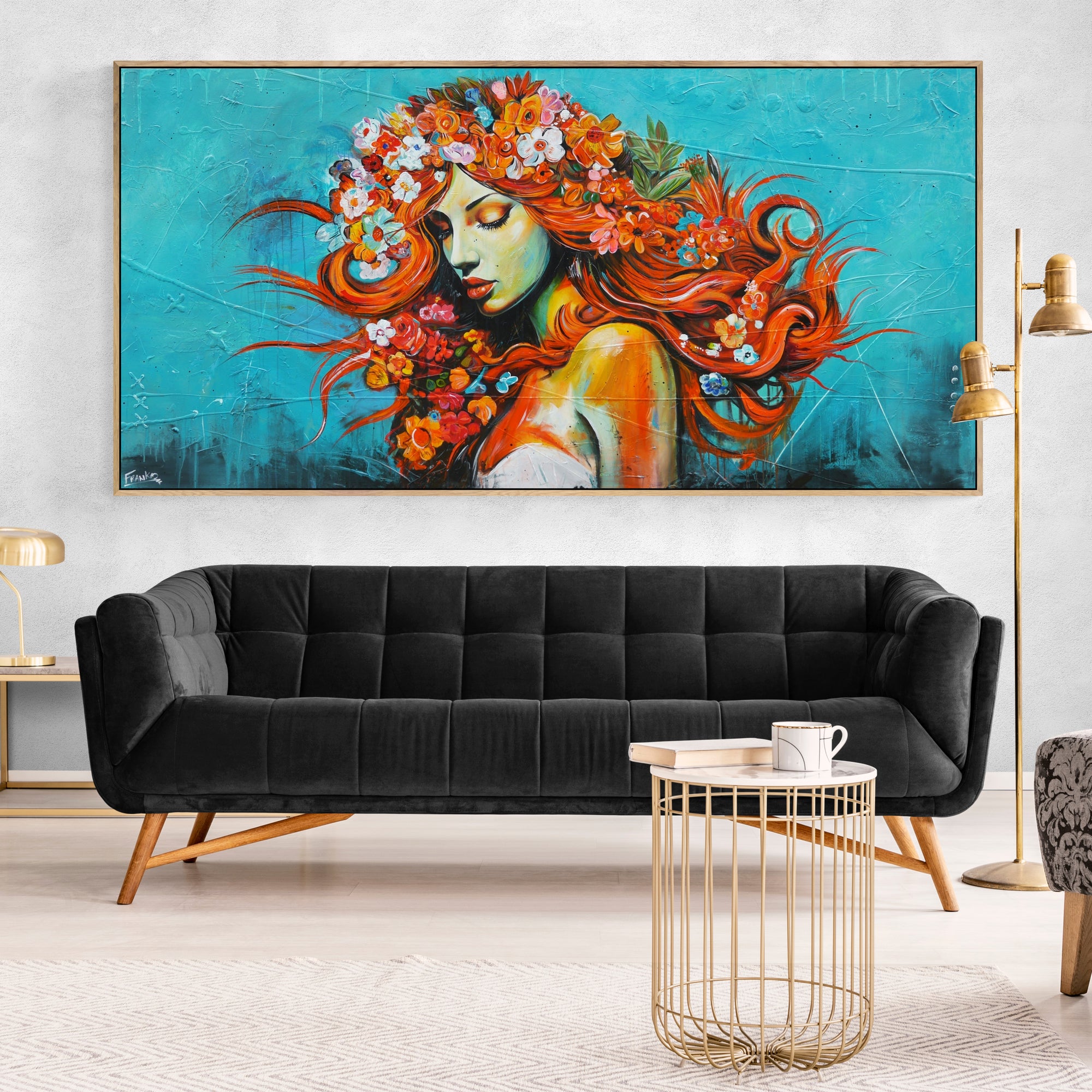 Ivy 240cm x 120cm Textured Abstract Realism Painting (SOLD)-abstract realism-[Franko_Artist]-[The_Block]-[Dream_Homes]-[ideas]-[Grand_Designs]-[Art_Lover]-Franklin Art Studio